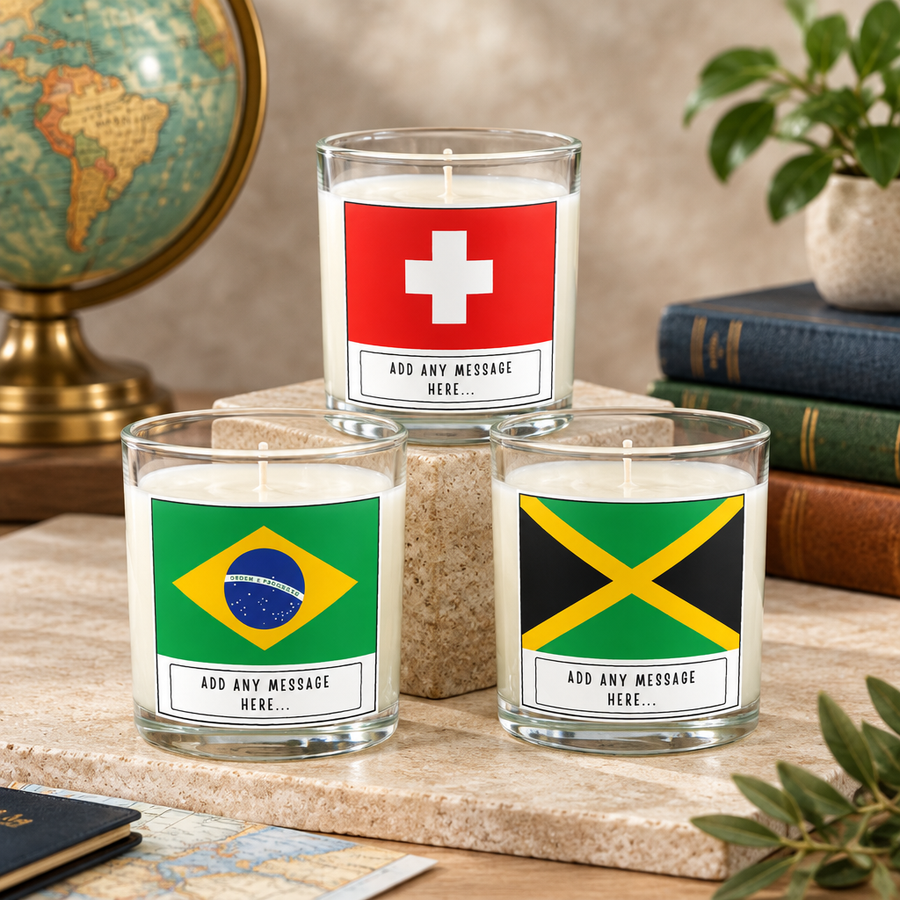 Flags of the World Personalised Candles