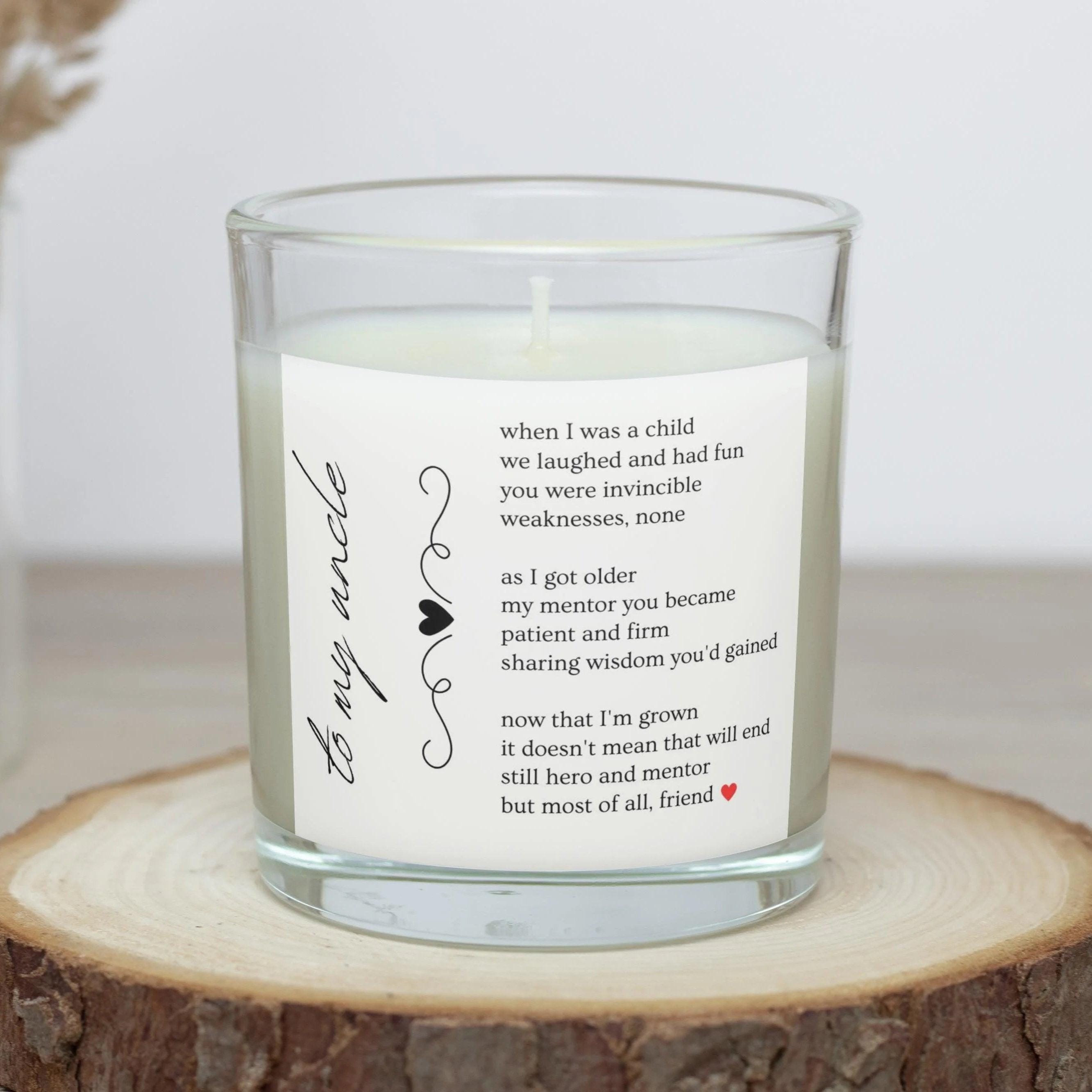 To My Uncle Poem Quote Personalised Candle | Thoughtful Uncle Gift | Uncle Message | Cute Candle for Uncle | Birthday | Christmas Candle Etsy