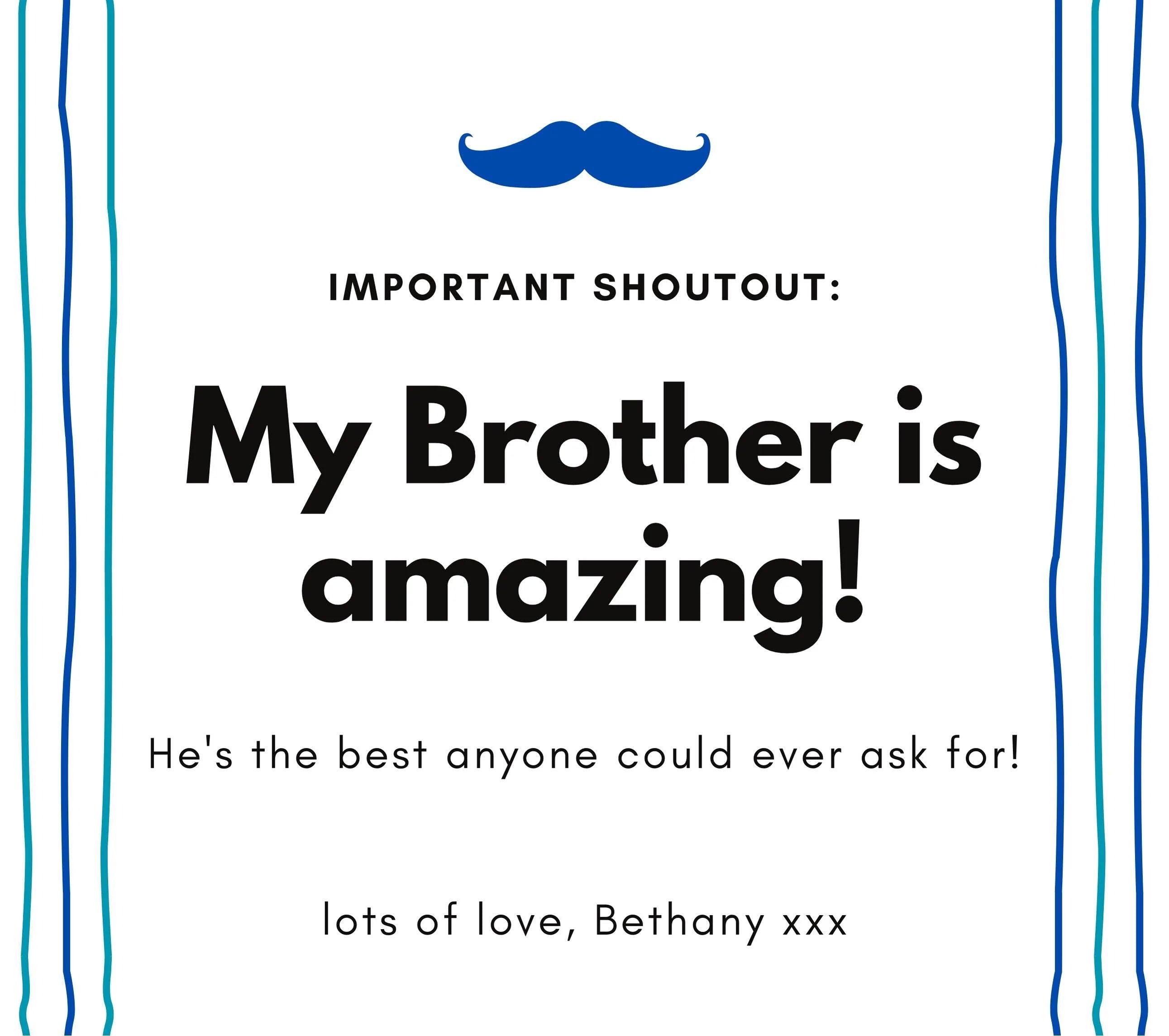 My Brother Is Amazing Personalised Candle | Gifts for Brother | Brother Gifts | Any Message Brother Gift Christmas Etsy