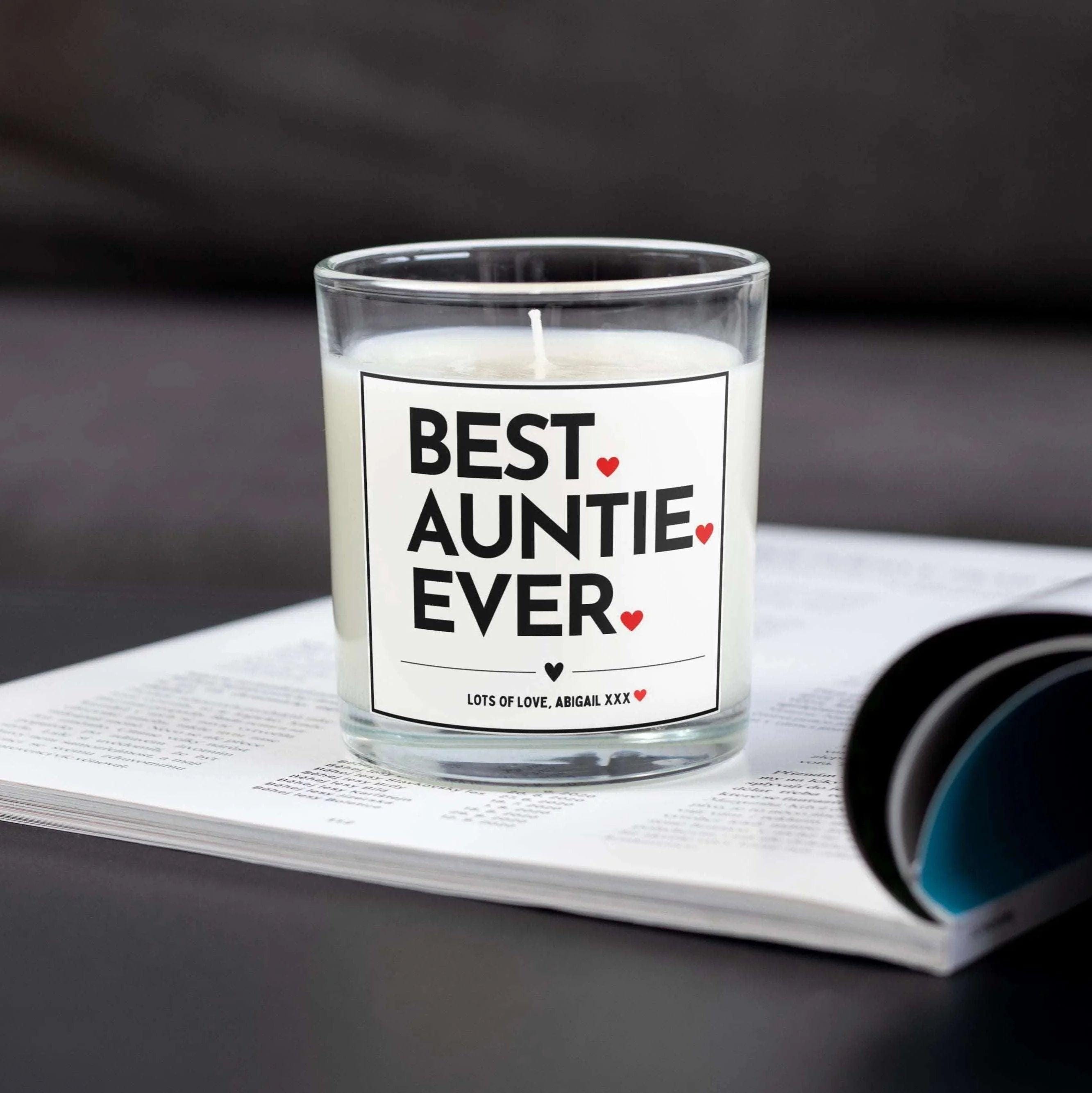 Best Auntie Ever Personalised Candle Gift | Favourite Aunty Gift | Auntie Message Candle | Thank You Auntie Gift | Auntie Birthday Candle Etsy