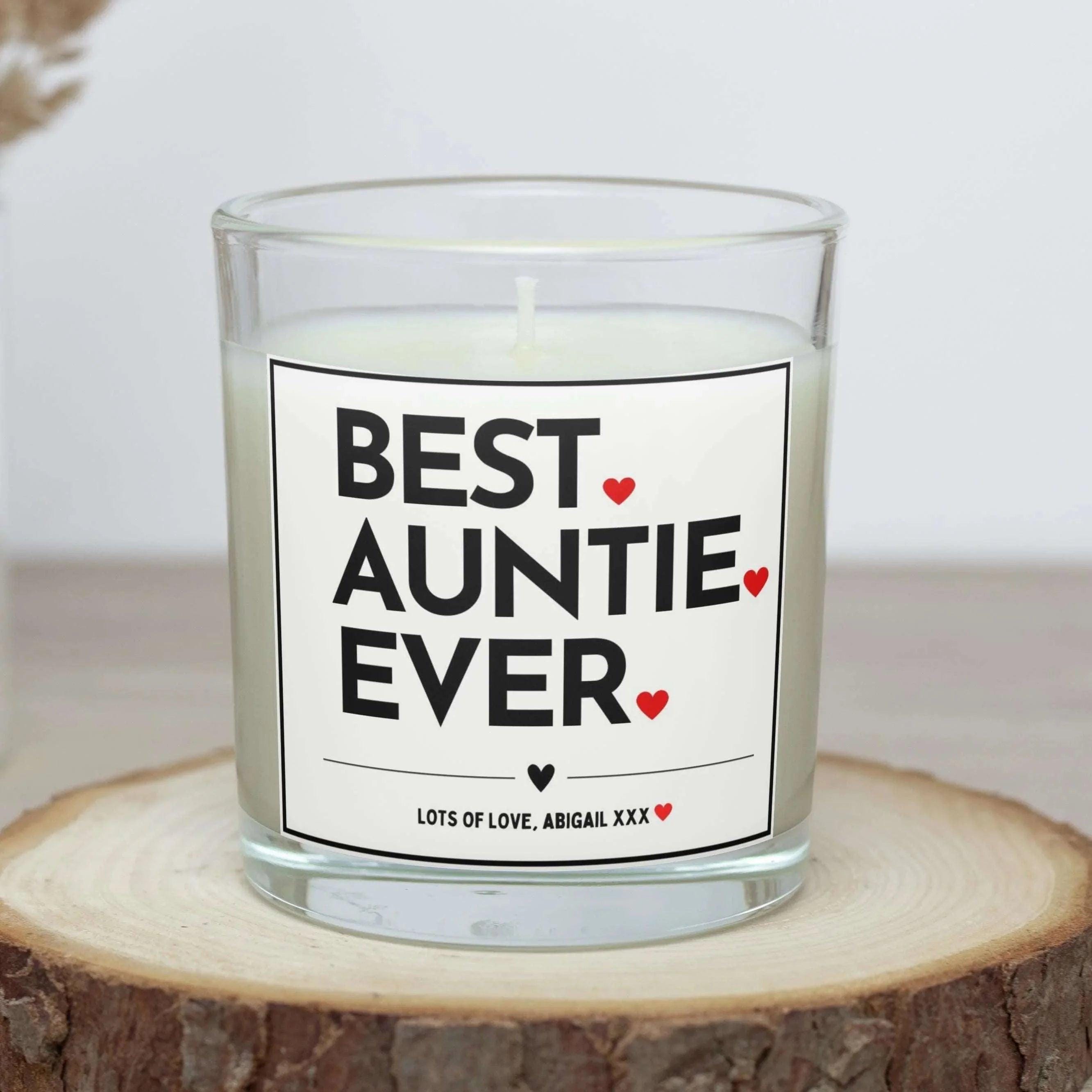 Best Auntie Ever Personalised Candle Gift | Favourite Aunty Gift | Auntie Message Candle | Thank You Auntie Gift | Auntie Birthday Candle Etsy