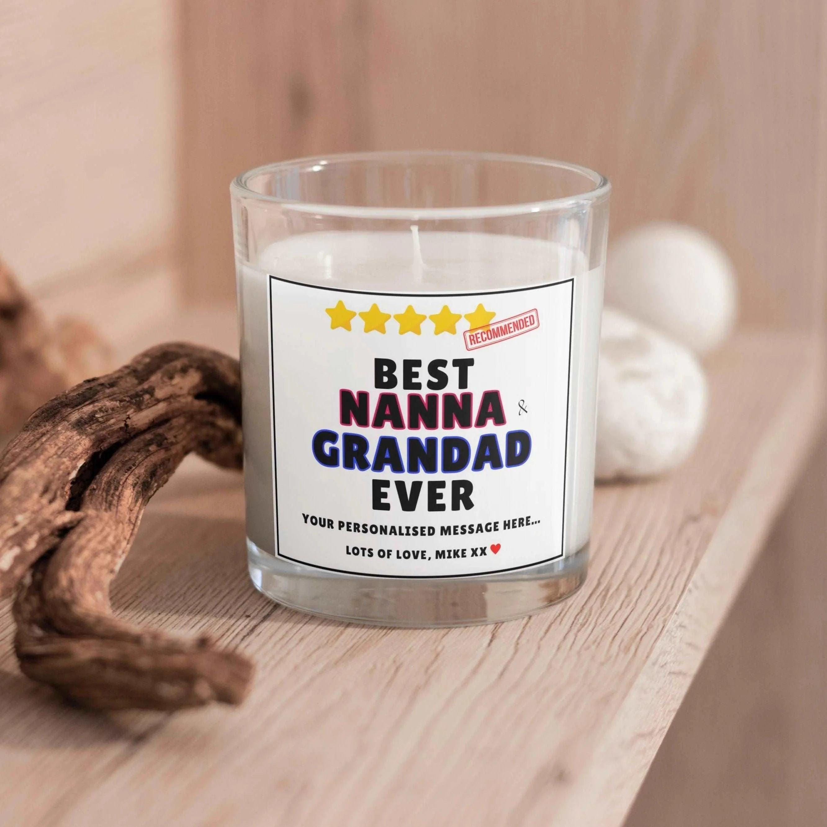 Best Nanna & Grandad Stars Gift | Personalised Candle | Nanna and Grandad Gift | Best Nanna Grandad Message Gifts | Novelty Candle Gifts Etsy