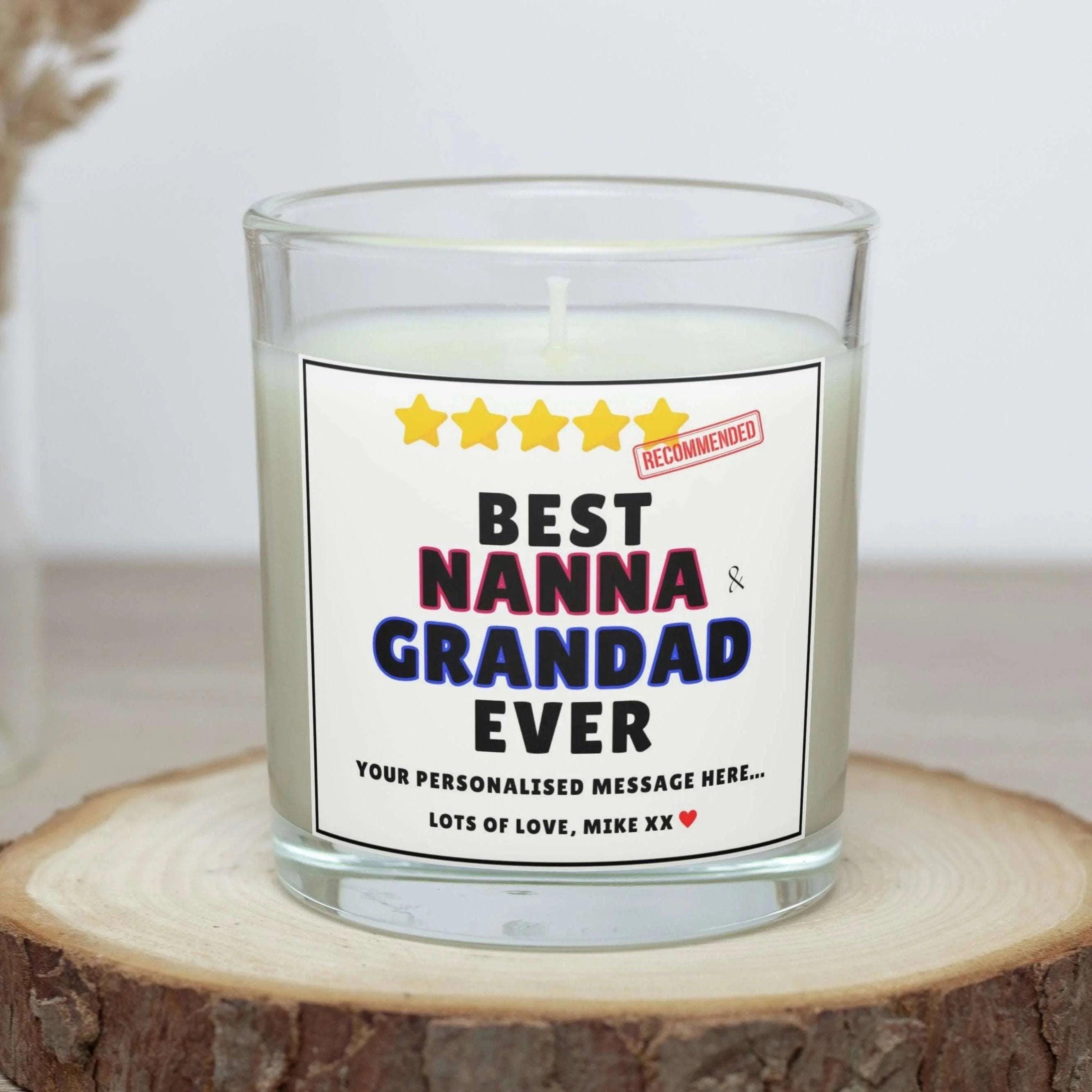Best Nanna & Grandad Stars Gift | Personalised Candle | Nanna and Grandad Gift | Best Nanna Grandad Message Gifts | Novelty Candle Gifts Etsy