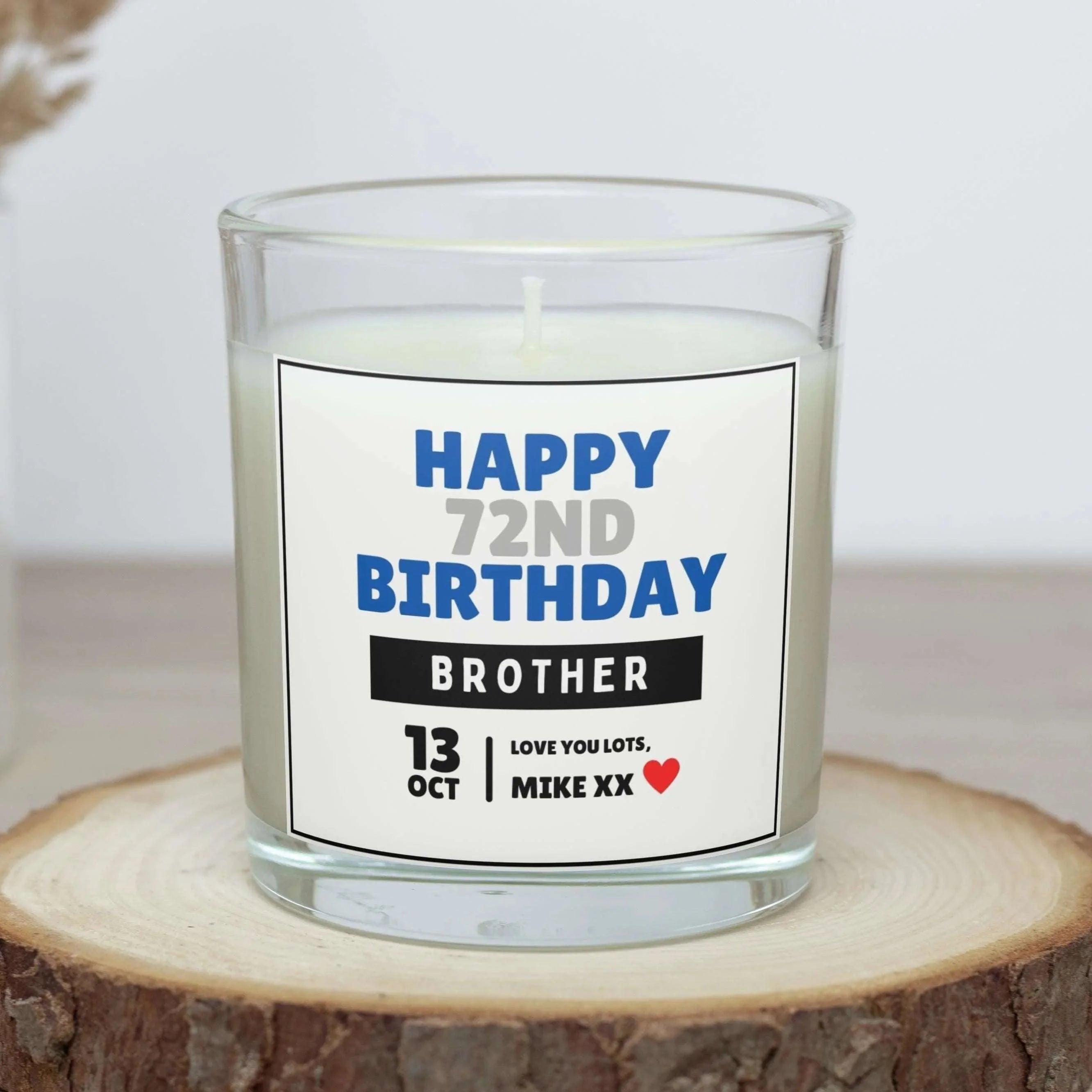 Happy Birthday Brother Personalised Candle | Any Age Brother Birthday Gift | Brother Milestone Age Candle 18th | 21st | 30th | 40th | 50th Etsy