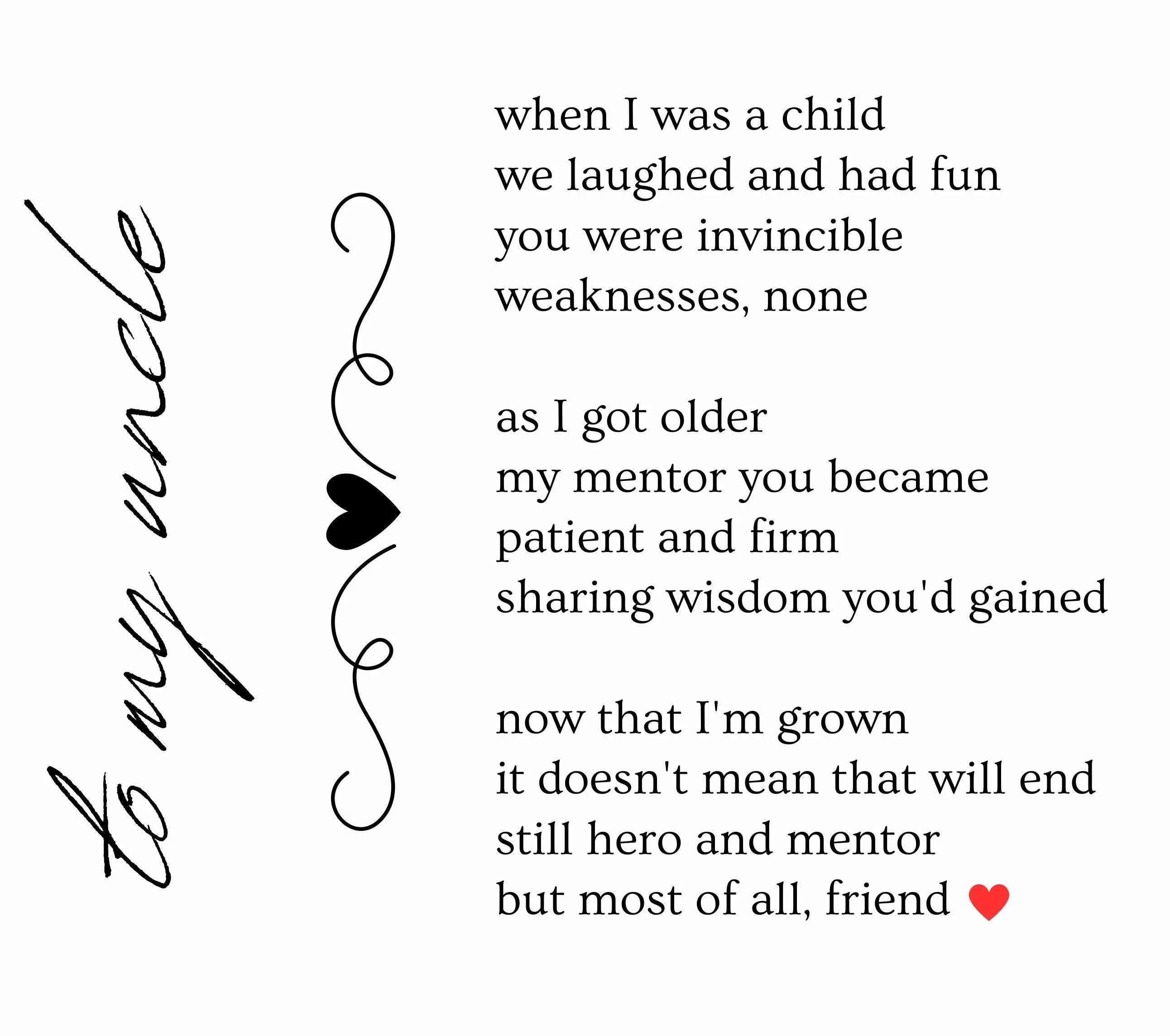 To My Uncle Poem Quote Personalised Candle | Thoughtful Uncle Gift | Uncle Message | Cute Candle for Uncle | Birthday | Christmas Candle Etsy