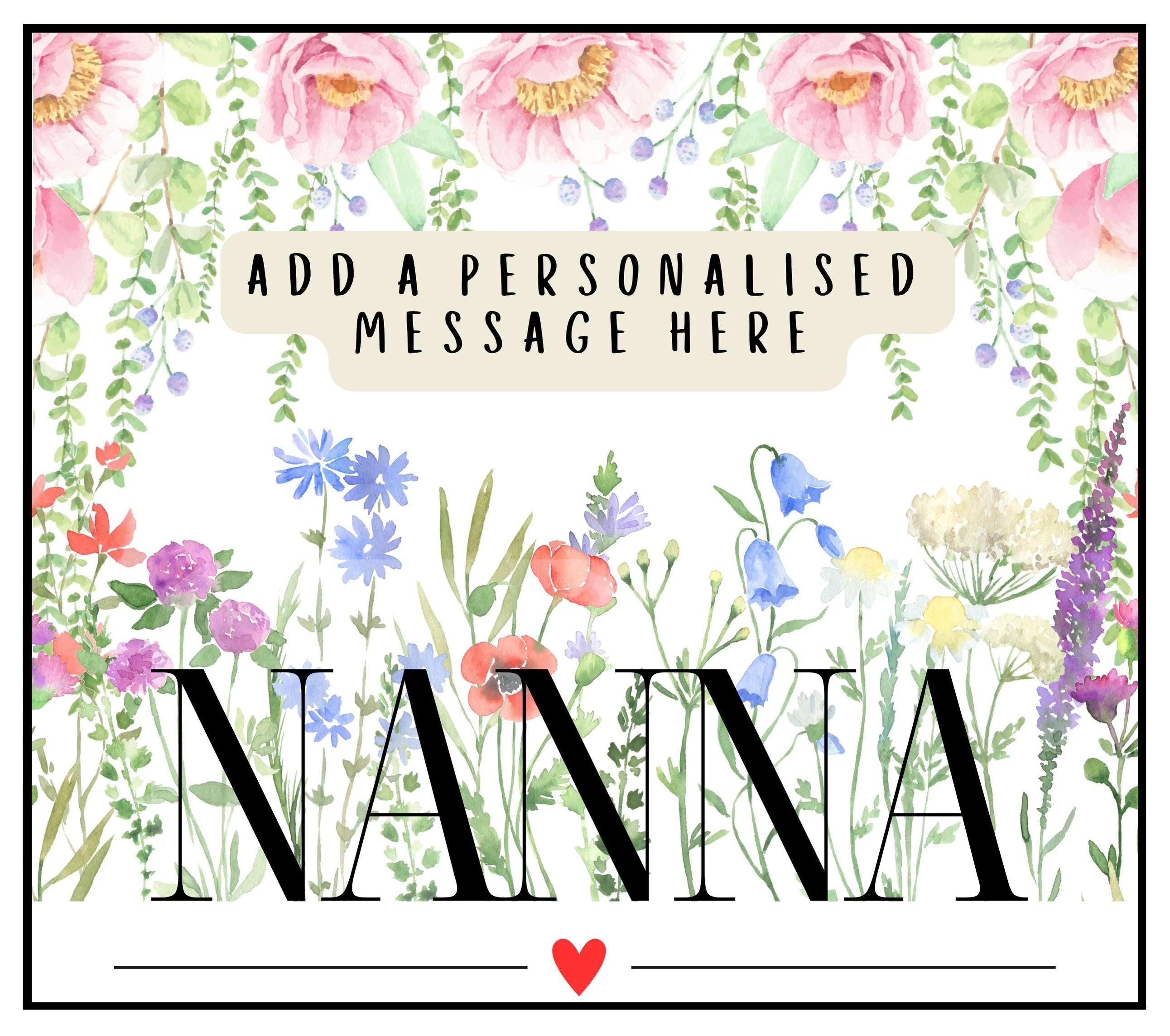 Nanna Message Personalised Candle Gift | Gift for Nanna | Nanna Flowers Message Gift | Nanna Christmas Gift | Nanna Custom Birthday Present Etsy