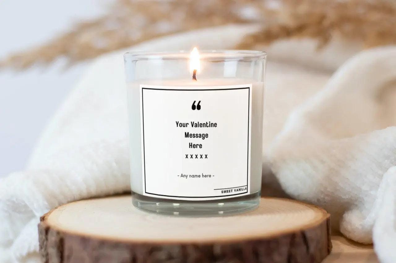 Personalised Valentine Message Quote Candle, Any Message Valentines, Valentines Day candle, Gifts For her, Any Message Candle, girlfriend Etsy
