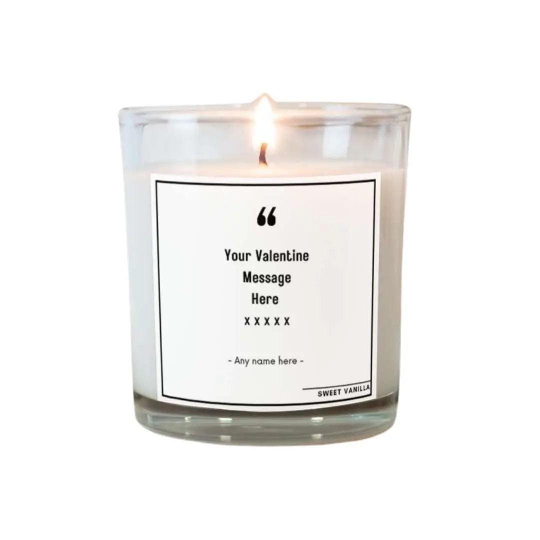 Personalised Valentine Message Quote Candle, Any Message Valentines, Valentines Day candle, Gifts For her, Any Message Candle, girlfriend Etsy