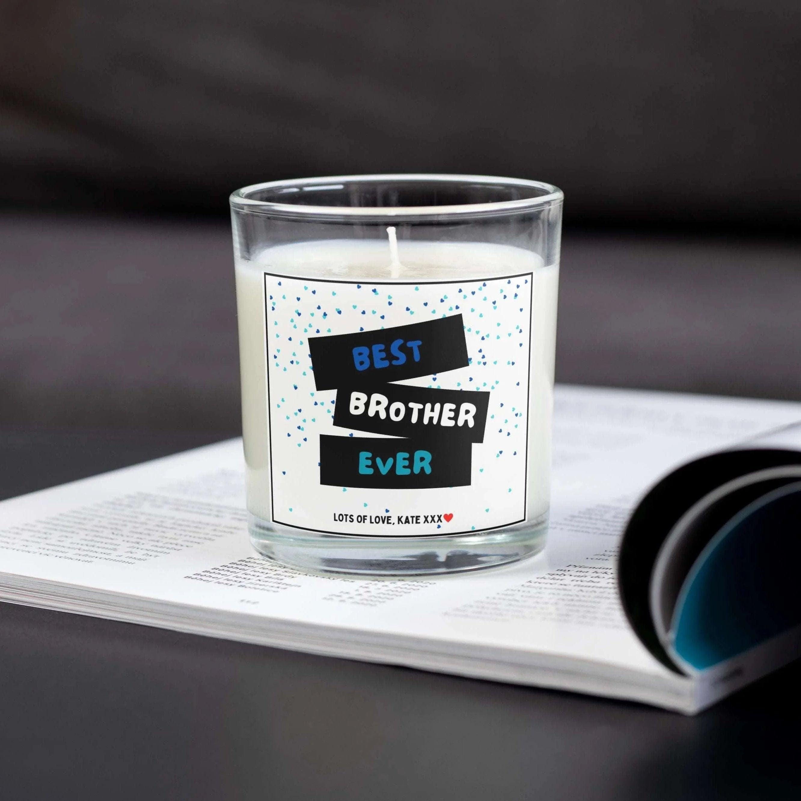 Best Brother Ever Personalised Candle | Best Brother Gift | Brother Message Candle | Brother Birthday | Thank You Brother | Cute Candle Gift Etsy