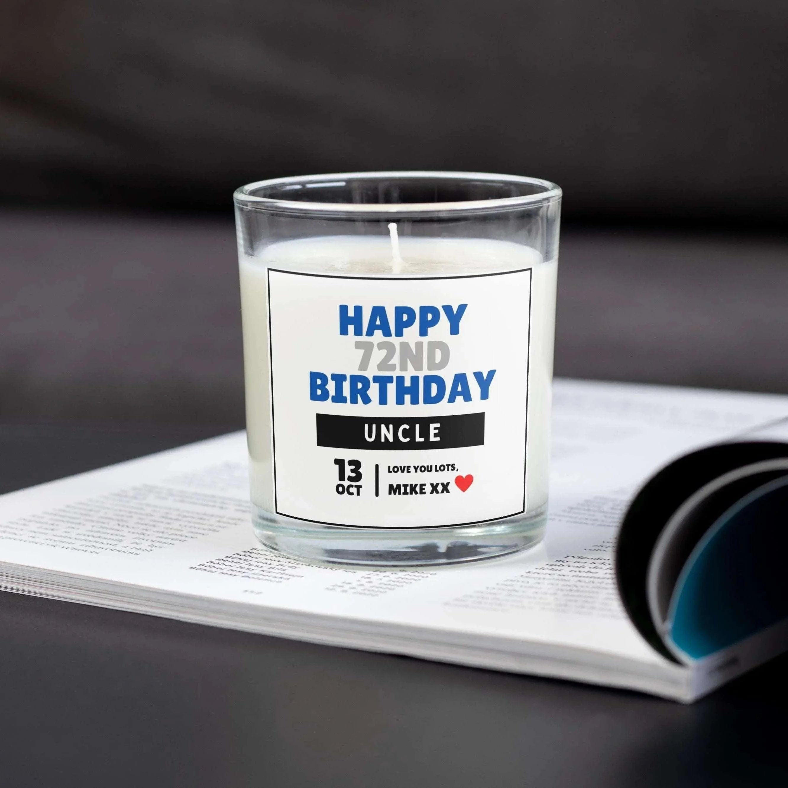 Happy Birthday Any Age Uncle Personalised Candle | Uncle Birthday Candle Gift | Uncle Birthday Message Candle | 18th | 21st | 30th | 40th Etsy