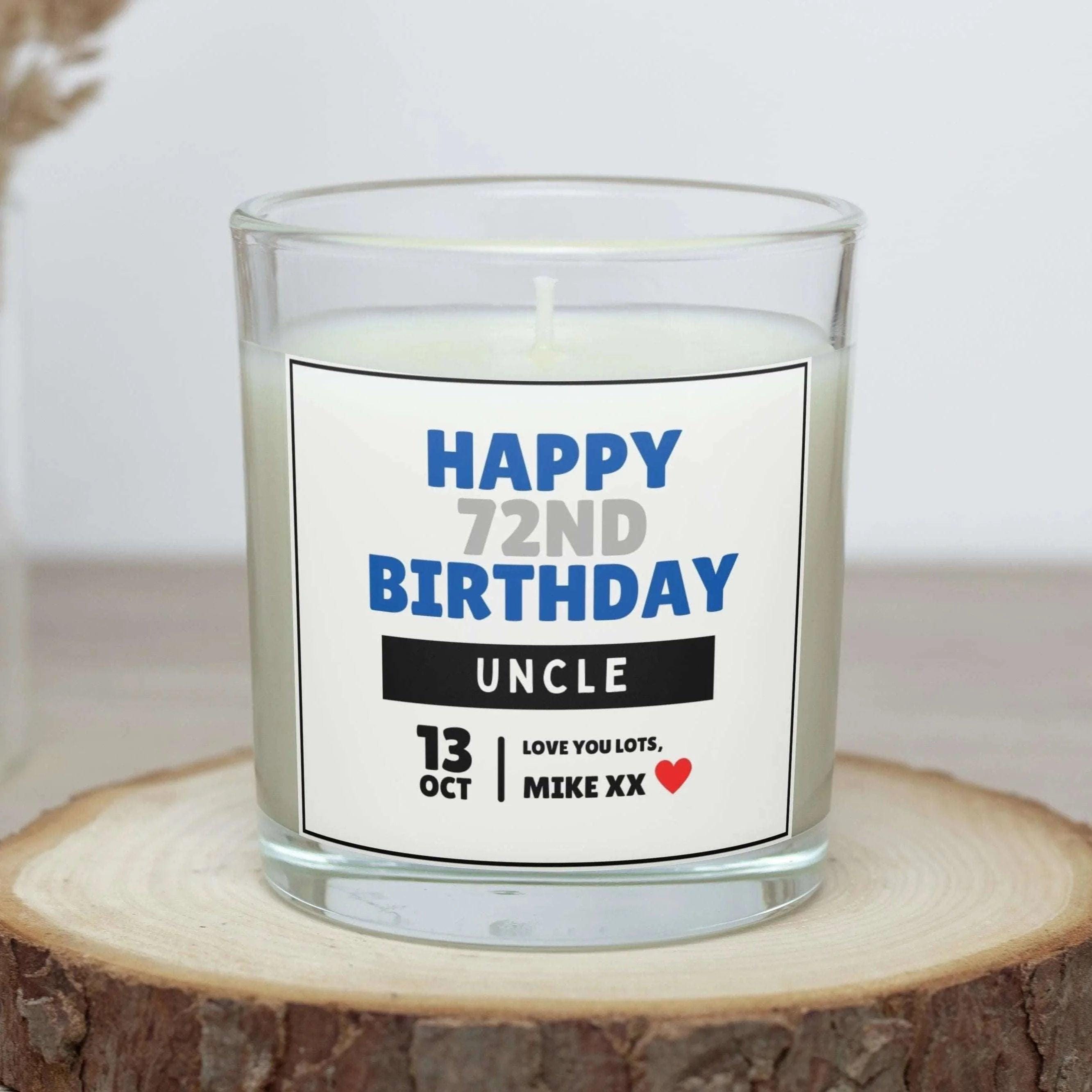 Happy Birthday Any Age Uncle Personalised Candle | Uncle Birthday Candle Gift | Uncle Birthday Message Candle | 18th | 21st | 30th | 40th Etsy