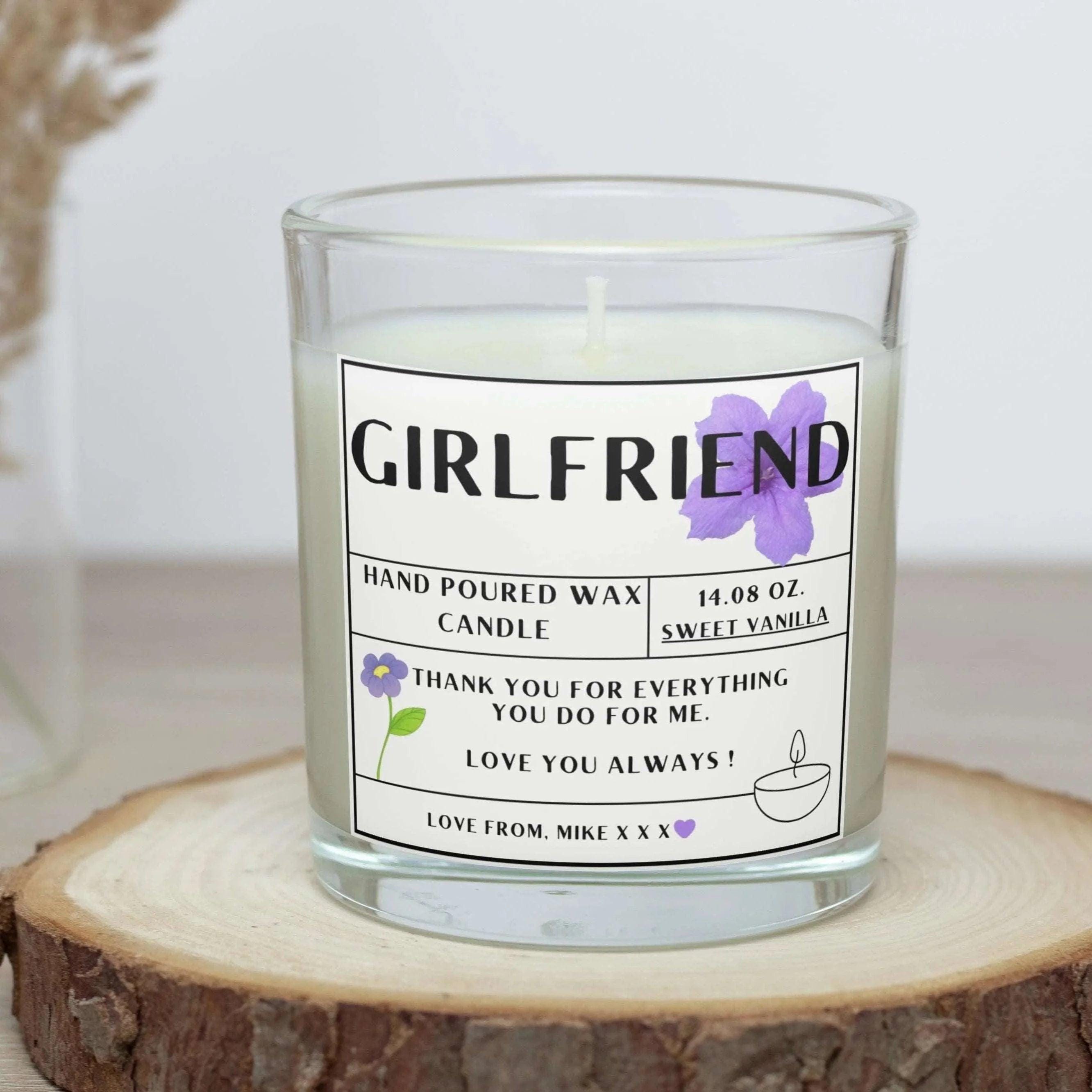 Girlfriend Custom Message Personalised Candle | Girlfriend Message Gift | Cute Girlfriend Candle | Birthday Gift | Christmas Girlfriend Gift Etsy