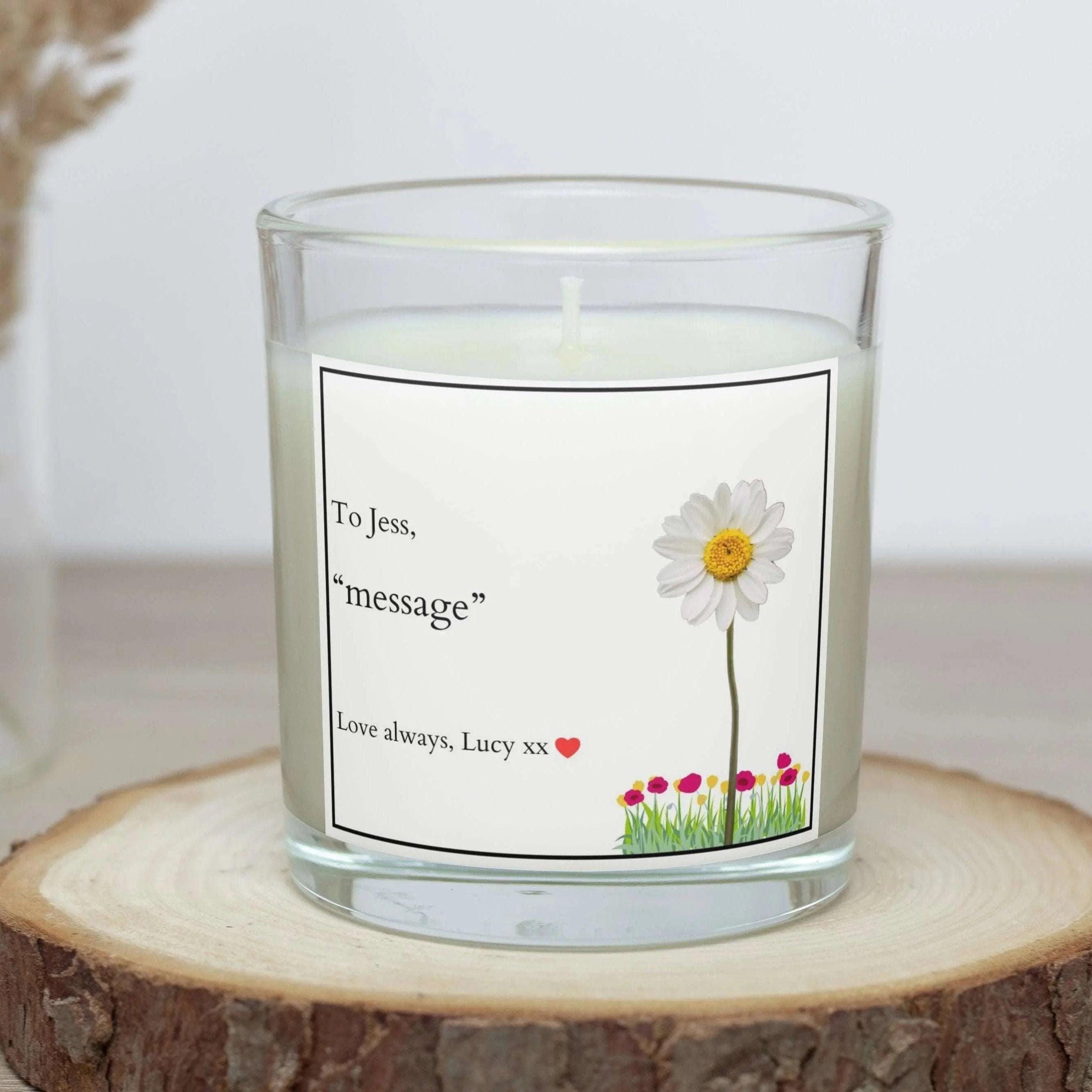 Girlfriend Message Flower Personalised Candle | Gift for Girlfriend | Wife Message Gift | Anniversary Candle | Sentimental Flower Gifts Etsy