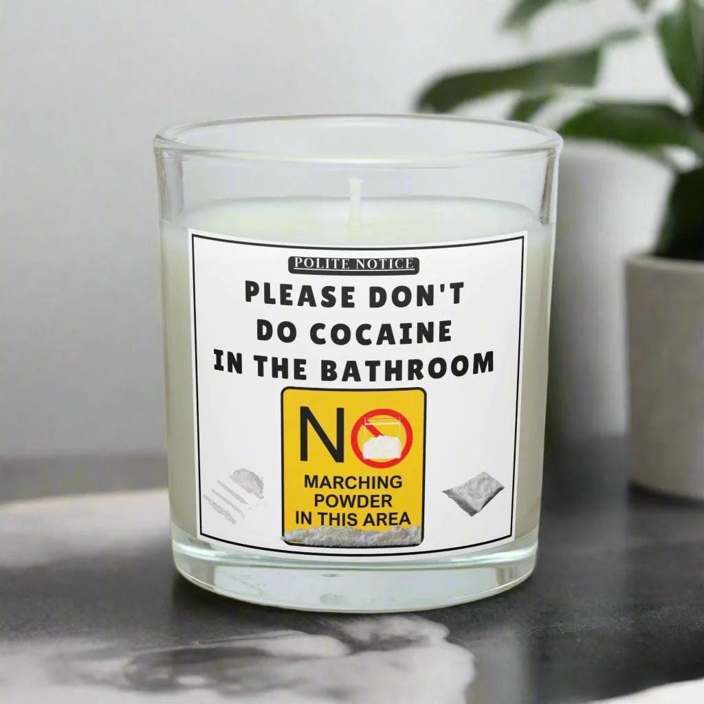 Funny Cocaine Joke Personalised Candle Gift | Novelty House Party Funny Decor | Cocaine Bathroom | Fun Gift for New Home | Drugs Humour Gift Etsy
