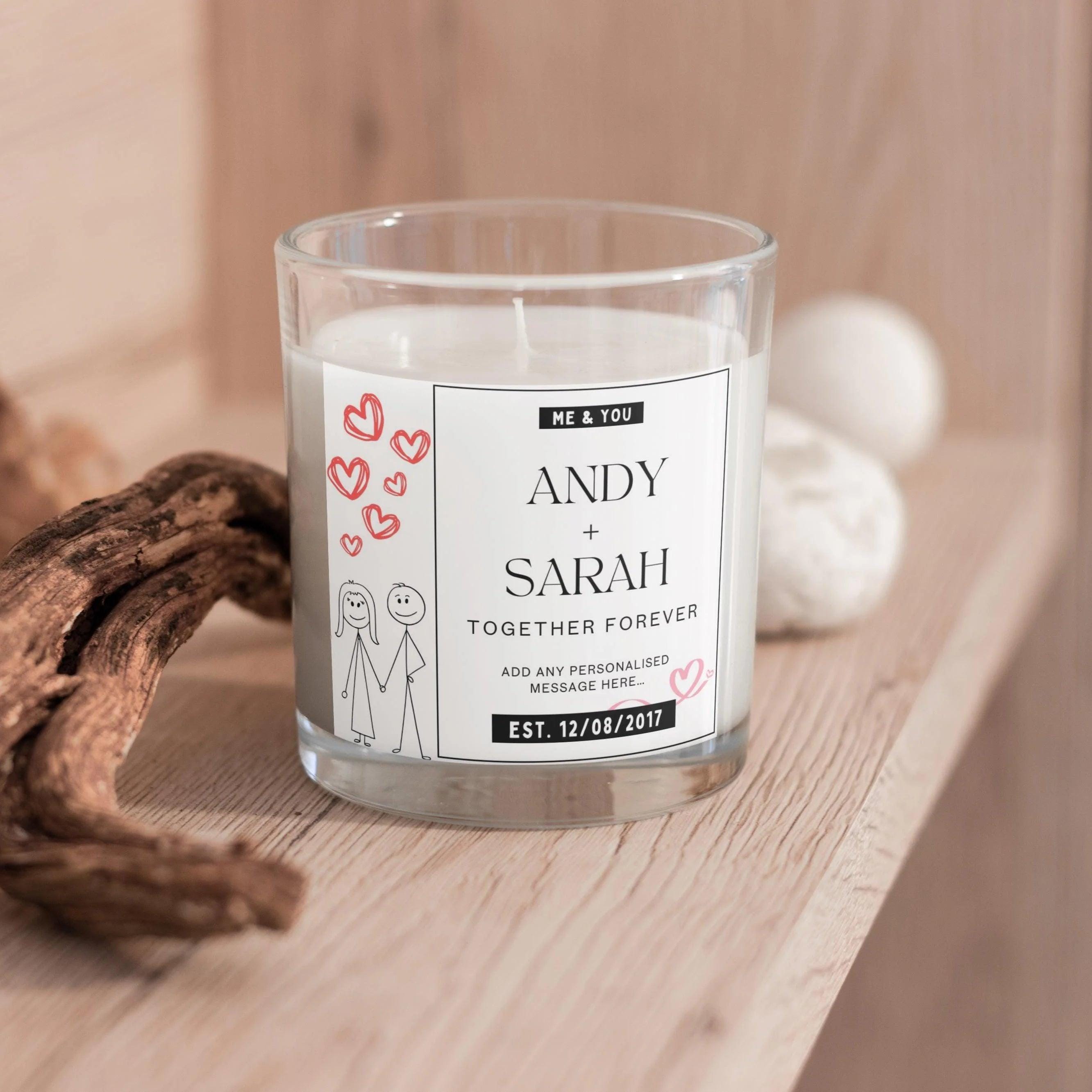 Cute Relationship Personalised Candle Gift | Valentine's Gift | Gift for Couples | Anniversary Candle Gift | Love Message Personalised Gift Etsy