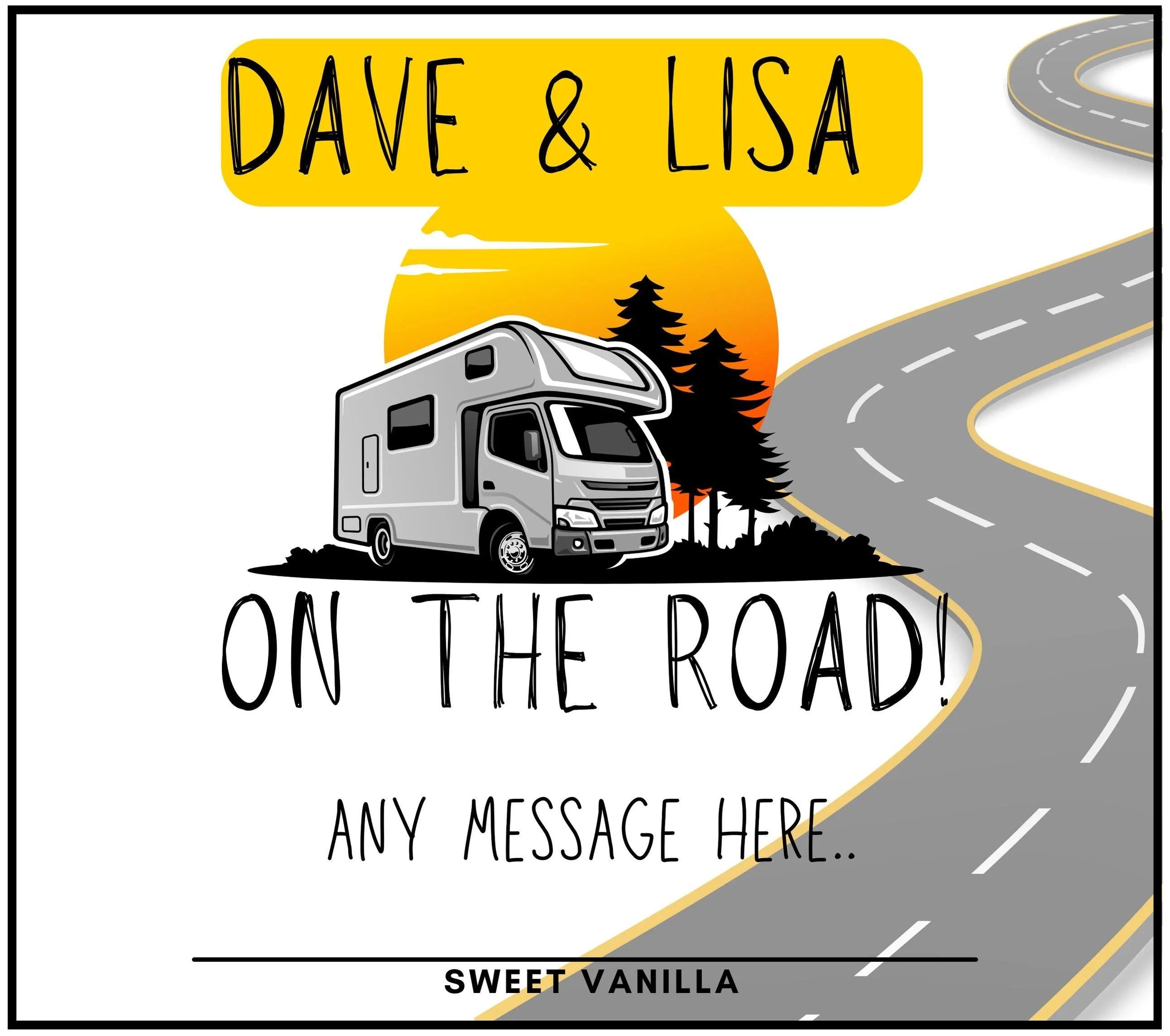 On The Road Motorhome Personalised Candle | Vanlife Decor | Road Trip Gift | RV | Campervan Decoration | Message Travel Gift | Motorhomes Etsy