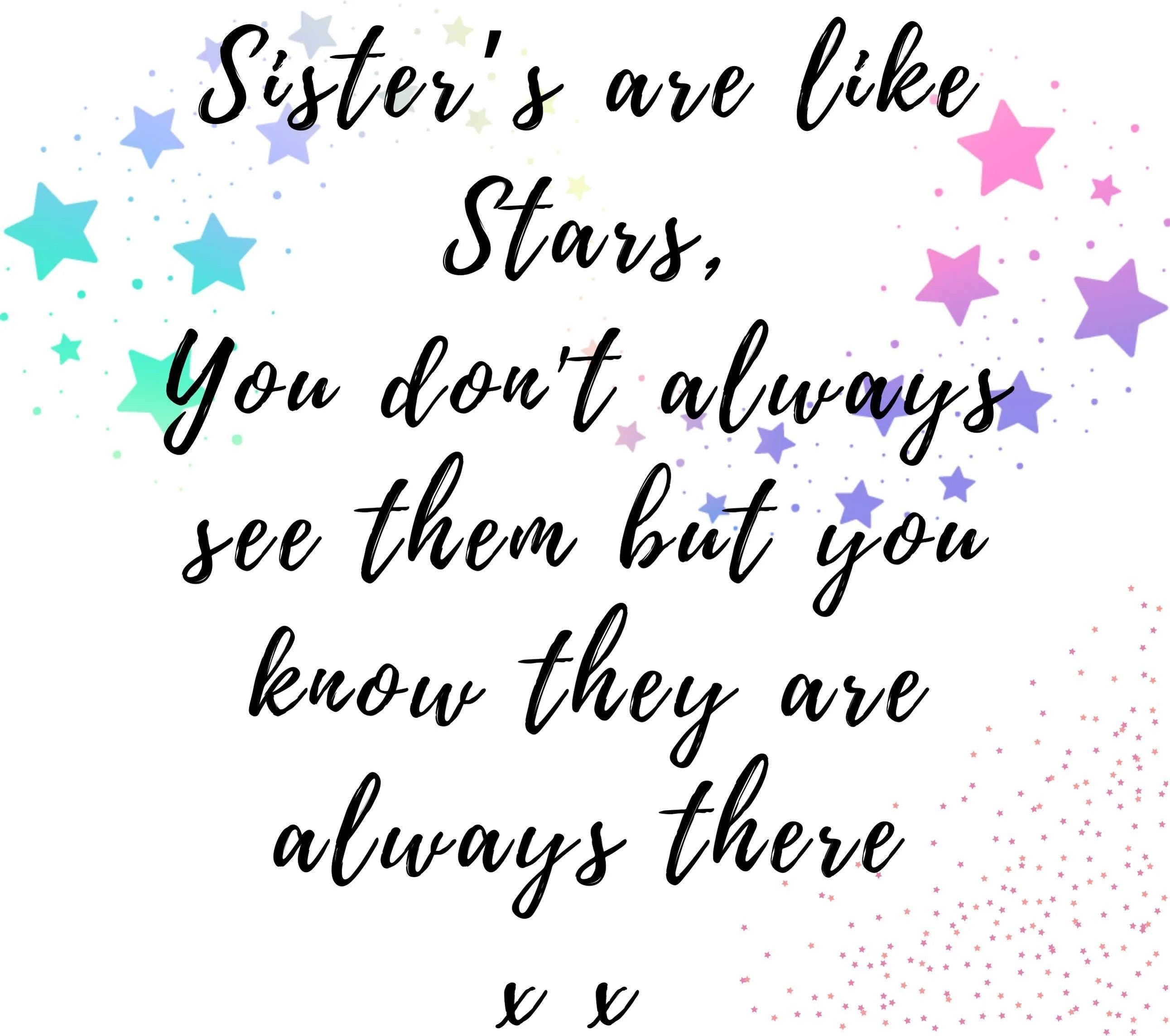 Sisters are Like Stars Personalised Candle | Thank You Sister Gift | Sister Appreciation Candle | Sister Message Gift | Birthday | Christmas Etsy