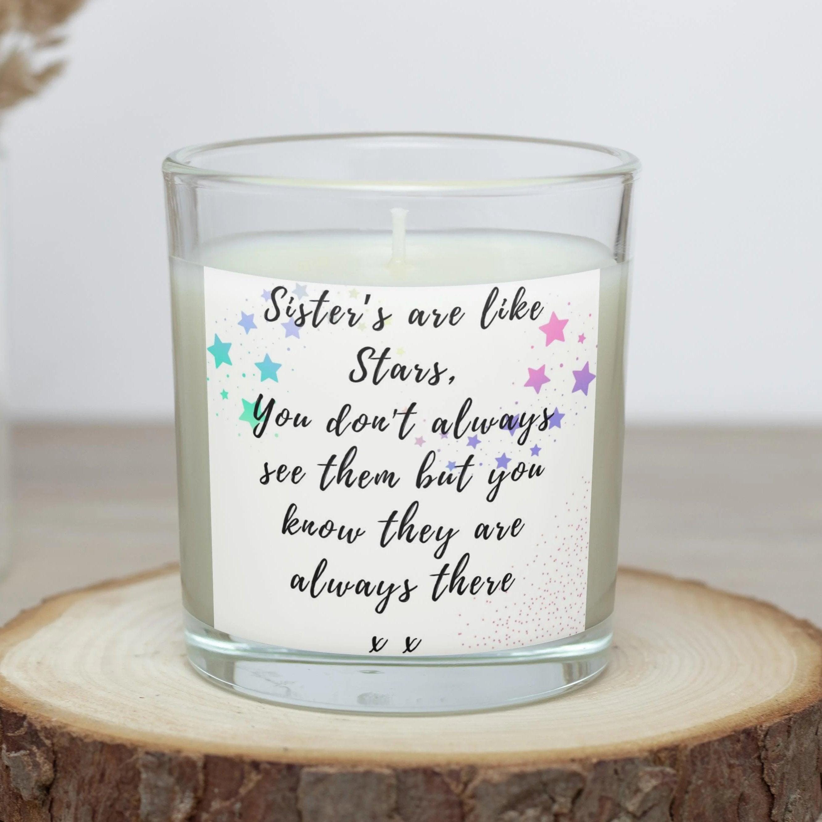 Sisters are Like Stars Personalised Candle | Thank You Sister Gift | Sister Appreciation Candle | Sister Message Gift | Birthday | Christmas Etsy