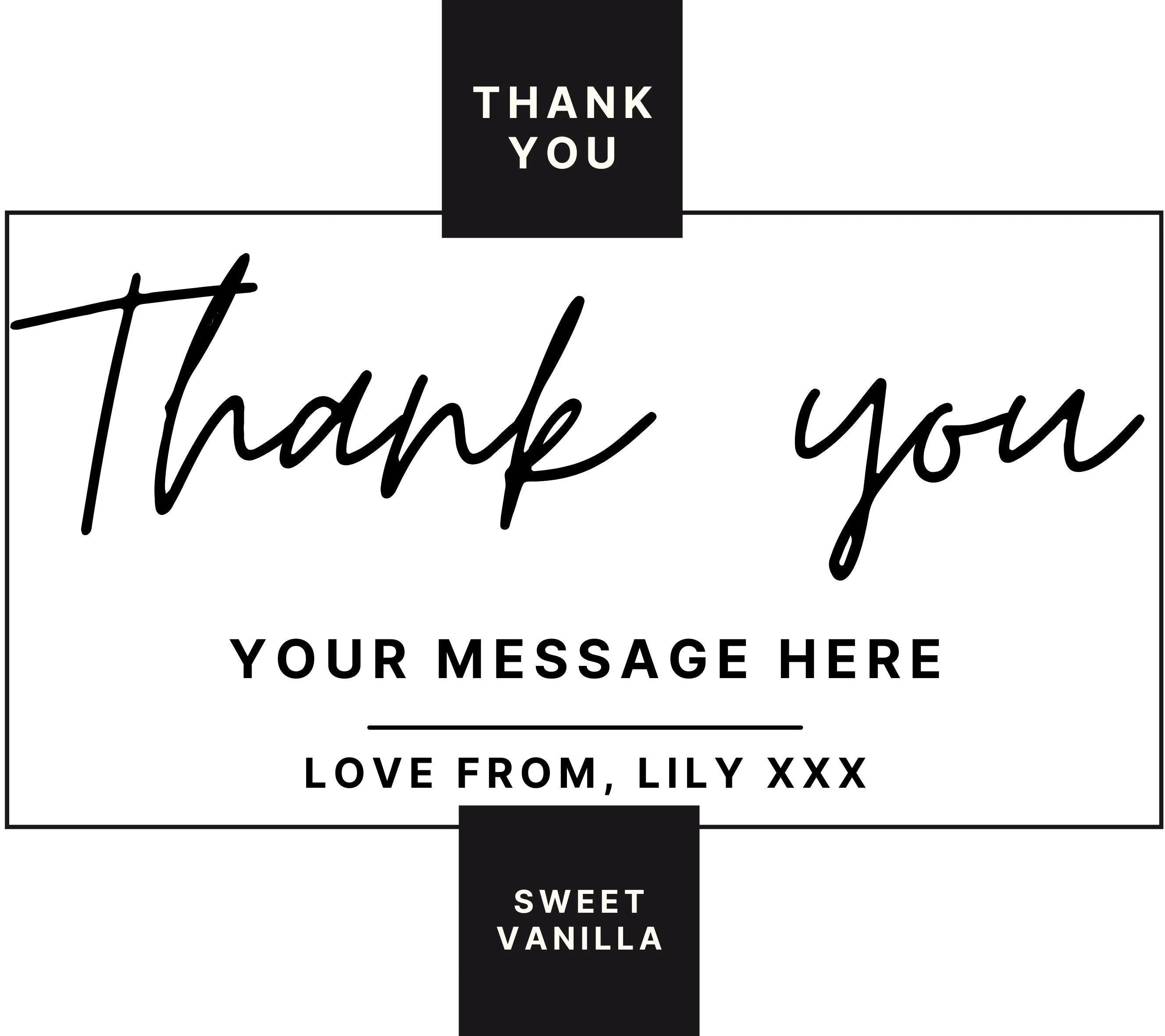 Thank You Gift | Personalised Candle | Elegant Thank you Candle | Name Message Appreciation Gift | Thoughtful Thank You Candle | Any Message Etsy