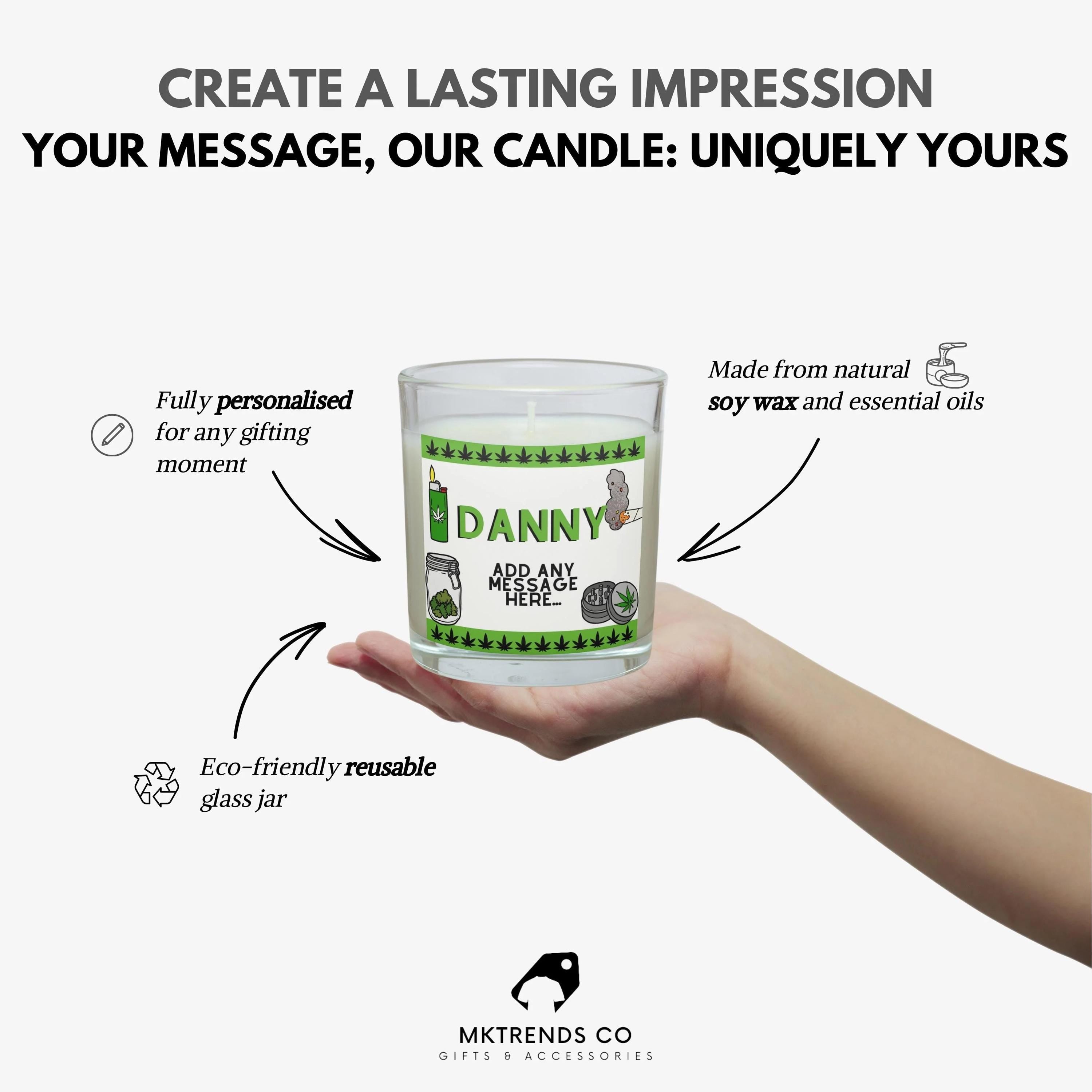 Cannabis Themed Personalised Candle | Weed Smoker gifts | Cannabis 420 Candle | Smoking Weed Gift | Cannabis Funny Candle | Stoner Present Etsy