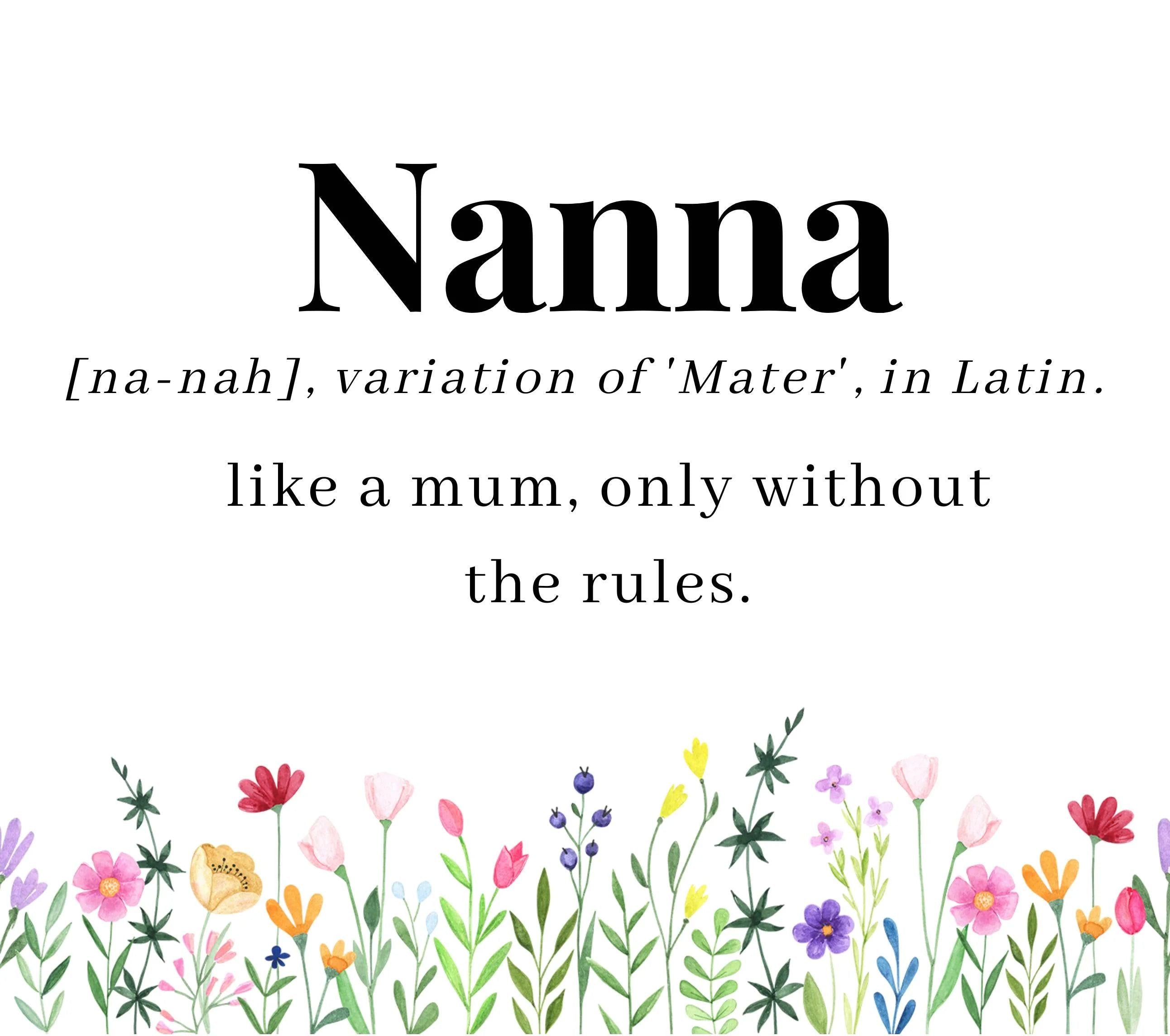 Personalised Nanna Noun Flowers Candle | Gift for Nanna | Grandma Gift | Gift for Nan | Nanny Candle | Nanna Birthday Gift | Noun Definition Etsy