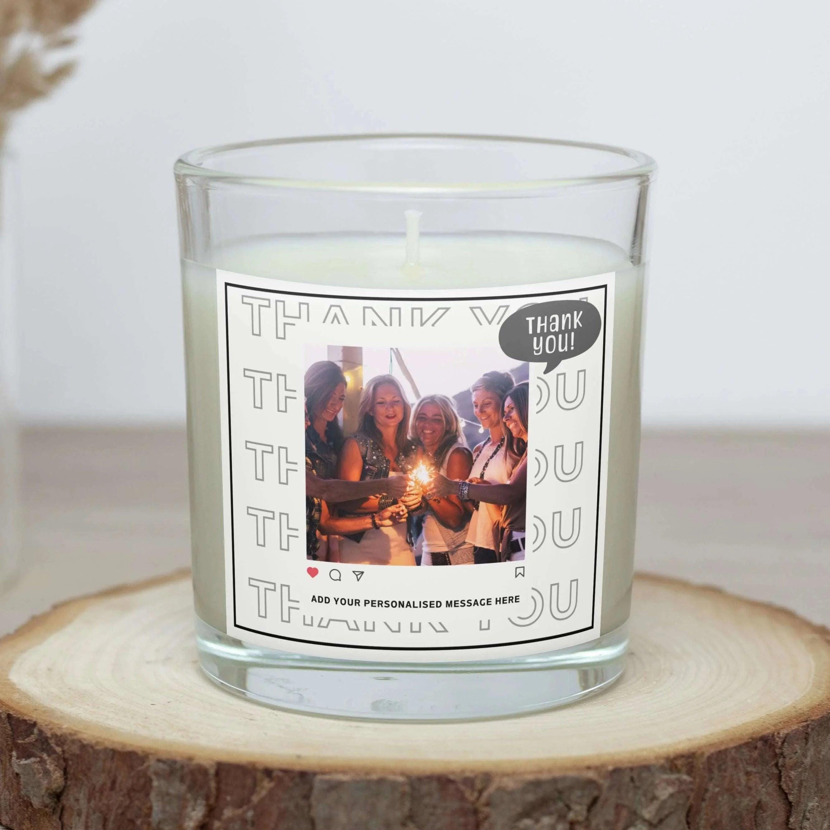 Instagram Photo Thank You Message Gift | Personalised Thank You Candle | Thank You Photo Gift | Appreciation Gift | Photo Thank You Candle Etsy