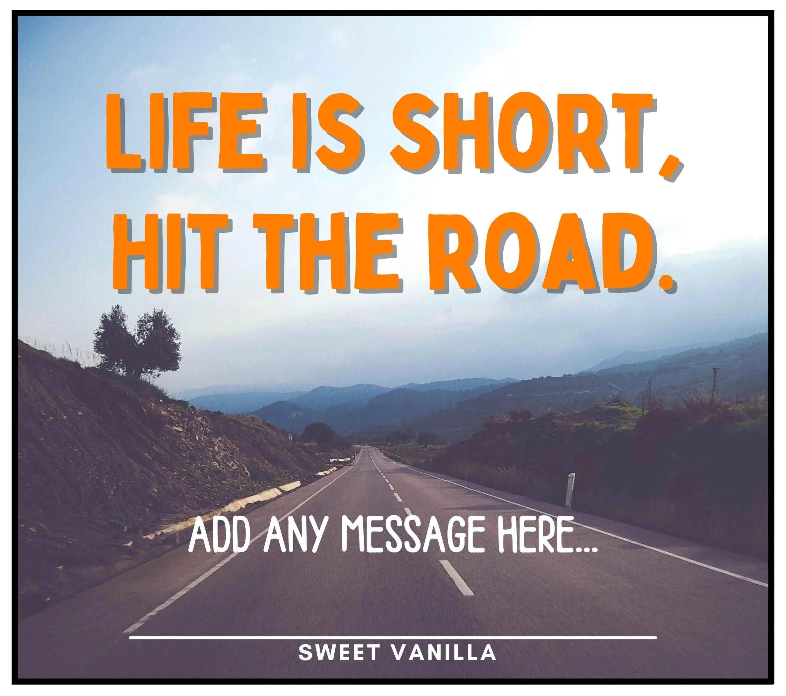 Life Is Short Personalised Candle | Motorhome Quote | Vanlife Decor | Motorhome Accessories | Campervan Decor | Vanlife Gifts | Road Trip Etsy