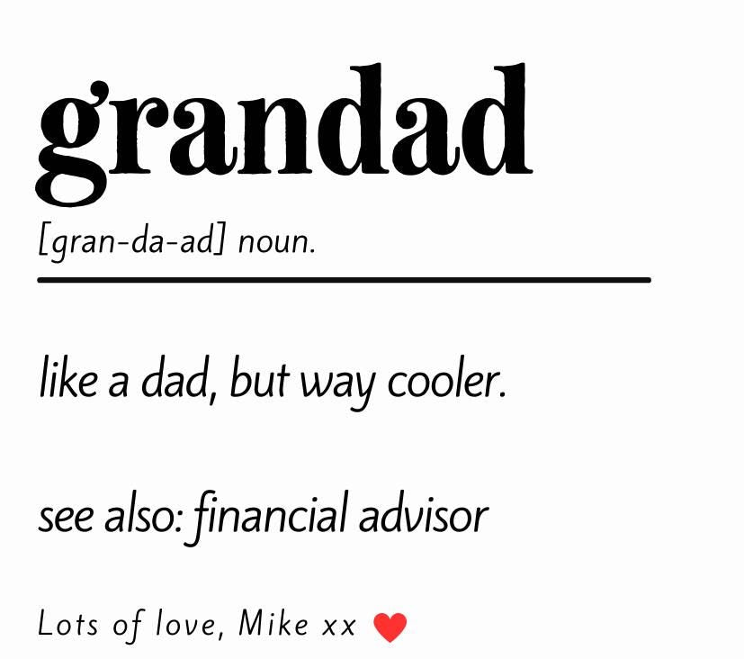 Grandad Noun Message Personalised Candle Gift | Appreciation Gift for Grandad | Gramps Thank You Gift | Any Message Personalised Candle Gift Etsy