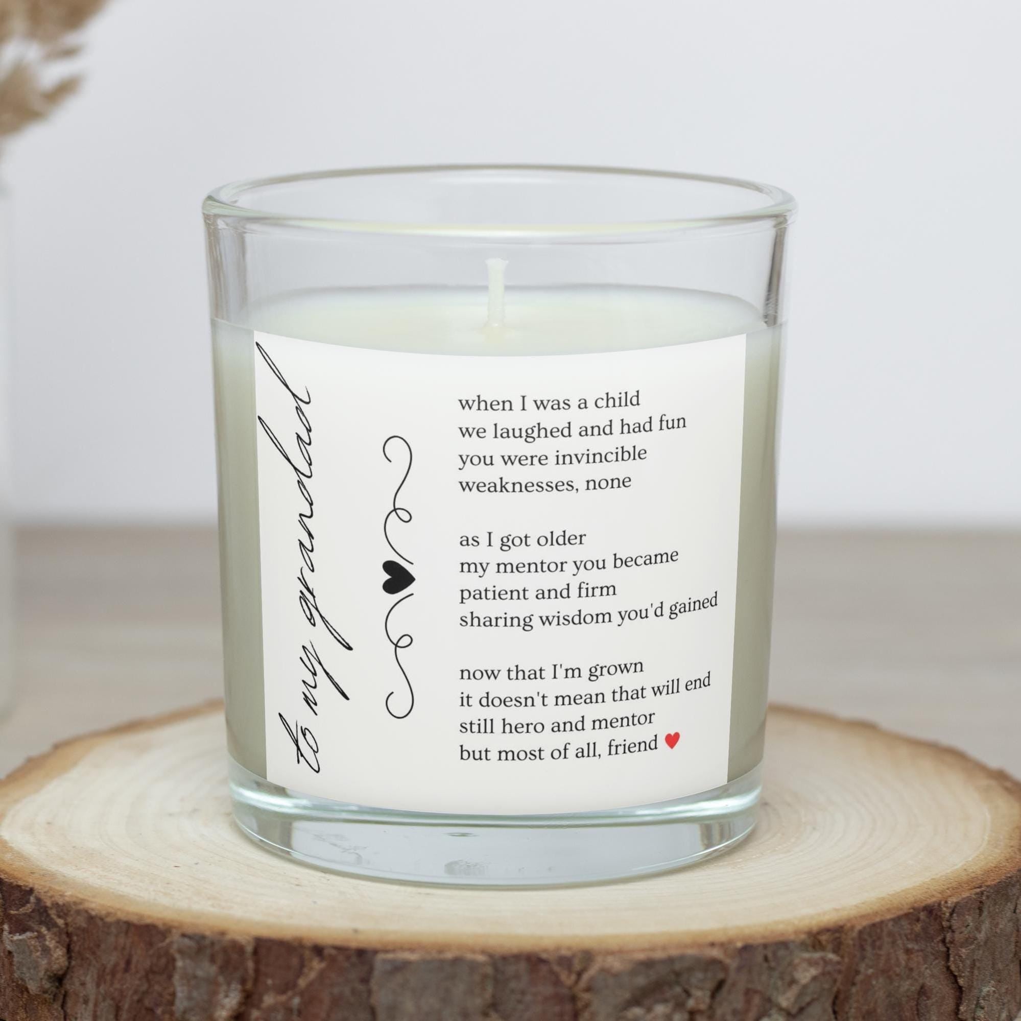 To My Grandad Personalised Candle Gift | Grandad Message Gift | Poem for Grandad | Any Message Grandad Gift | Appreciation Gift for Grandad Etsy
