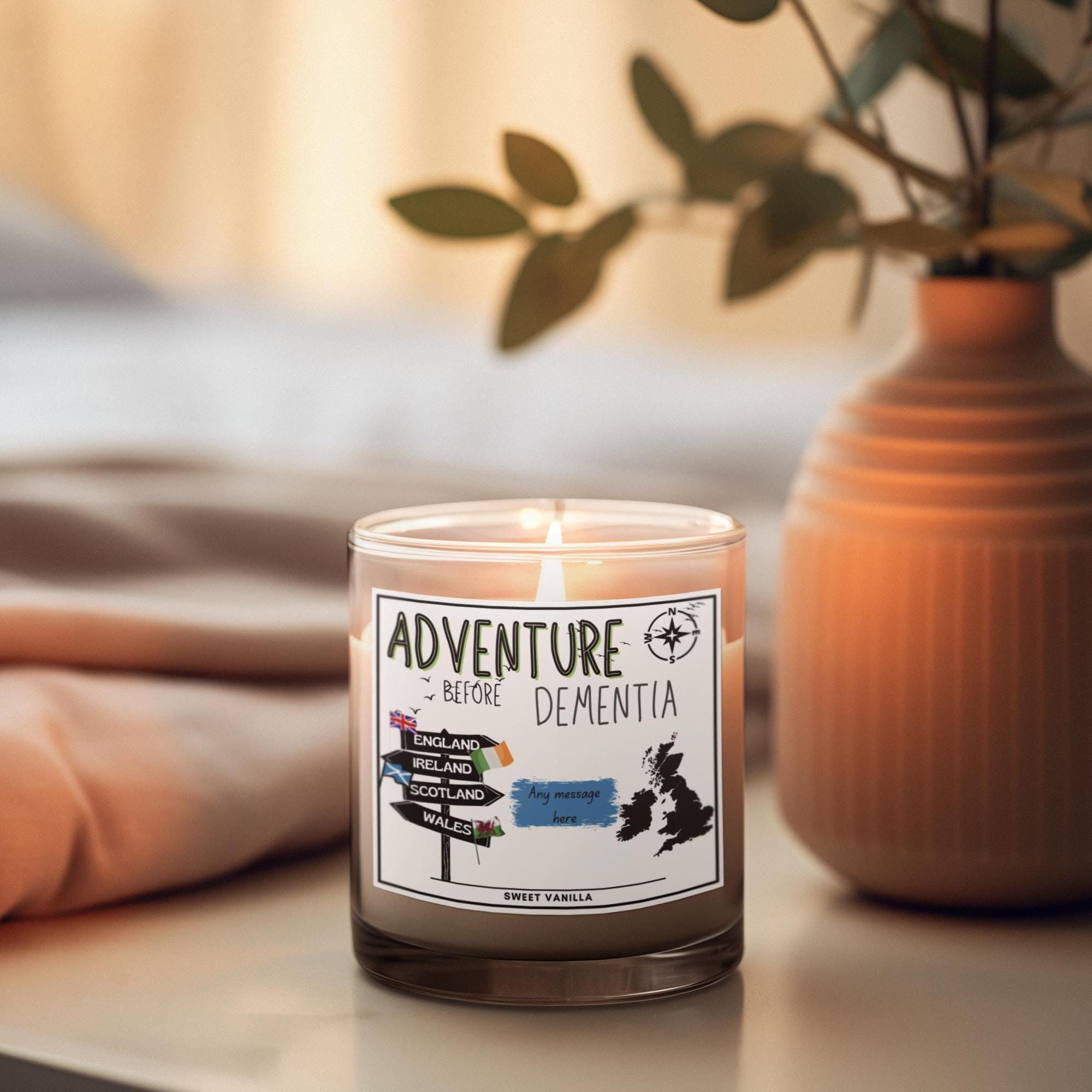 Adventure Before Dementia Personalised Candle | Motorhome Decor | Campervan Gifts | Vanlife | Van Conversion Gift | UK Travel | Road Trips Etsy