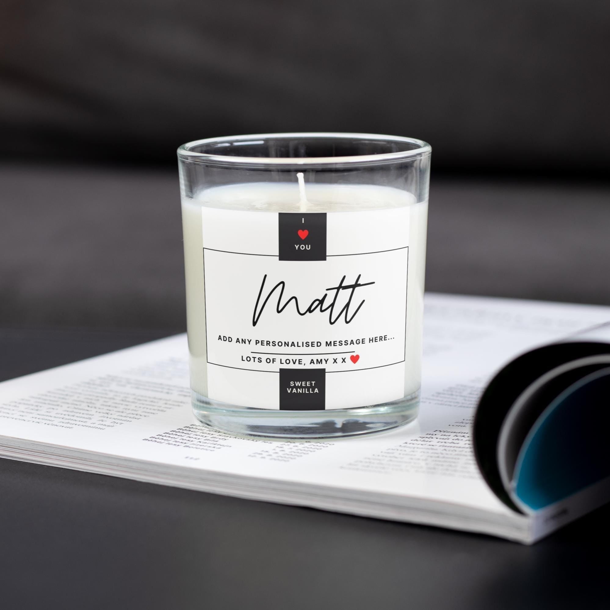I Love you Boyfriend Personalised Candle | Custom Boyfriend Gift | Romantic Candle for Boyfriend | Cute Boyfriend Message Personalised Gift Etsy
