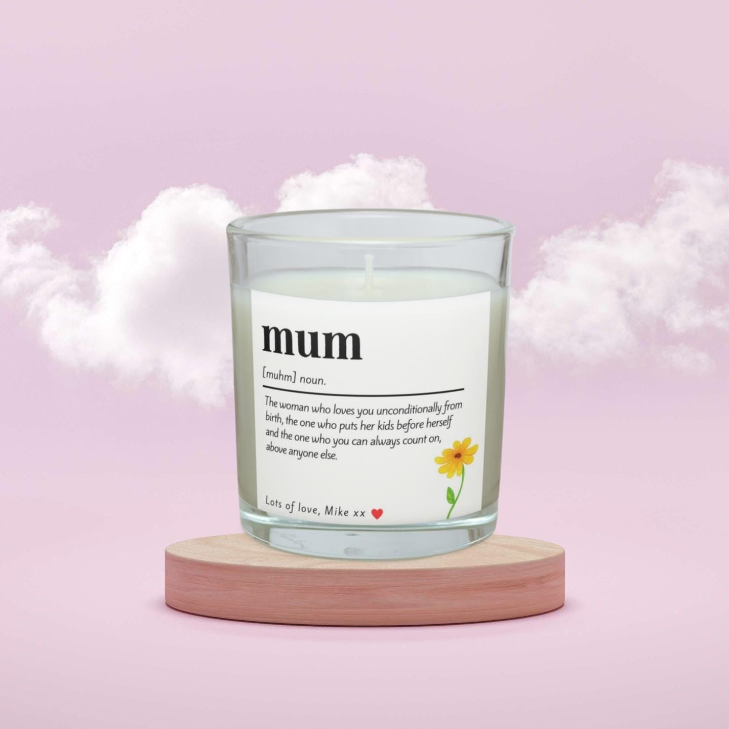 Mum Noun Personalised Candle | Mum Message Candle Gift | Gifts for Mums Birthday | Christmas | Thoughtful Gifts for Mum | Mum Noun Message Etsy