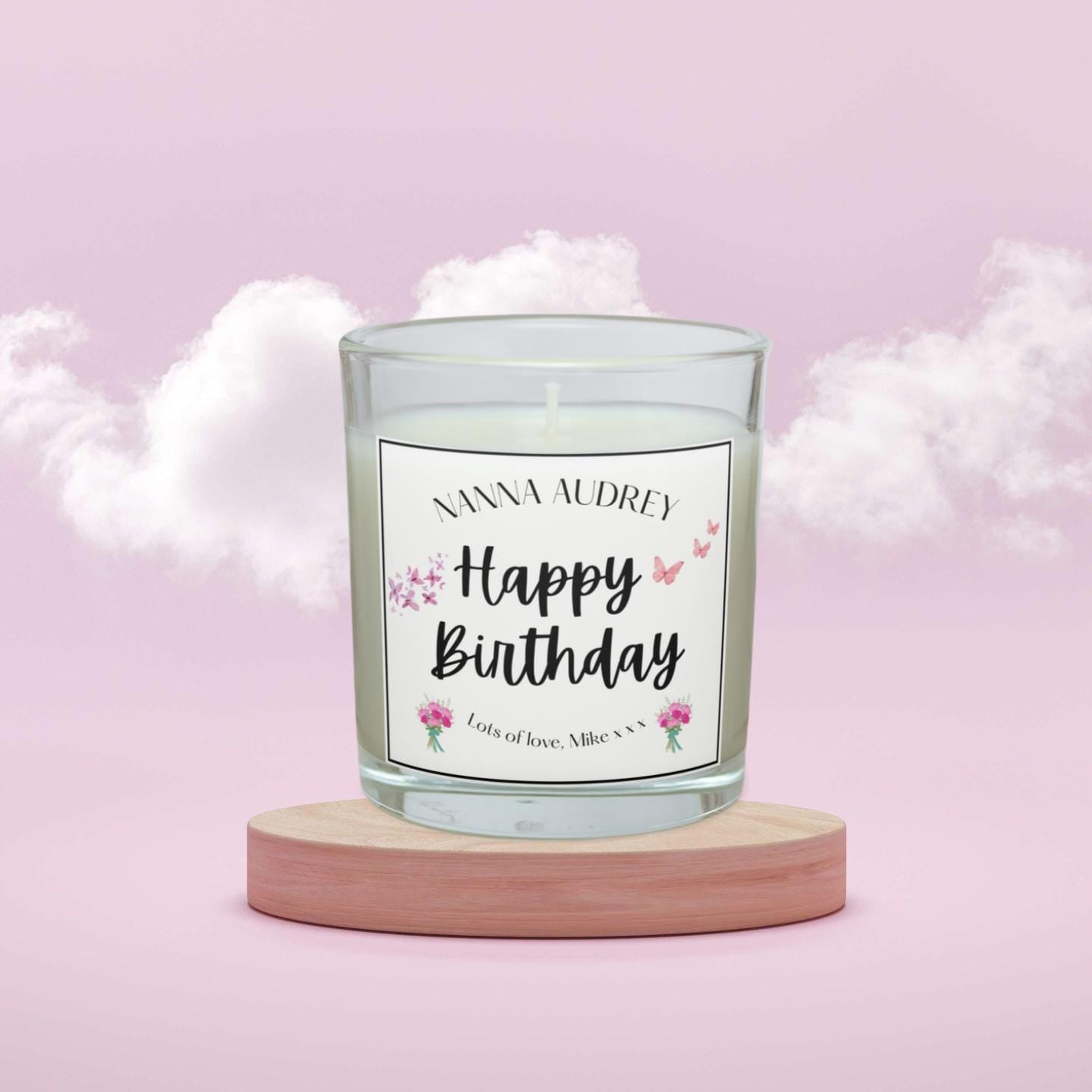 Happy Birthday Nanna Personalised Candle | Grandma Birthday Gift | Birthday Candle for Nan | Custom Birthday Message | Nanna Name Birthday Etsy