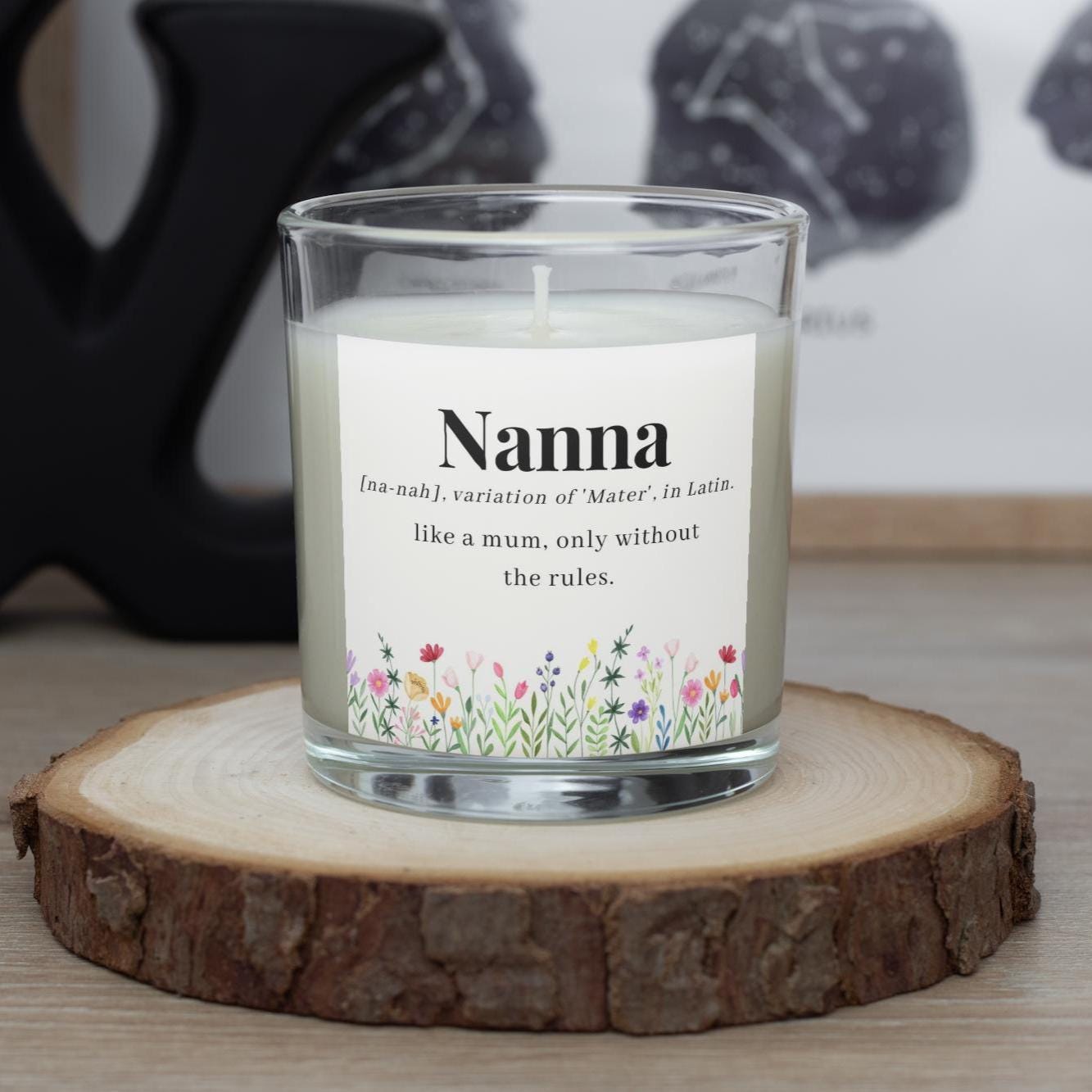 Personalised Nanna Noun Flowers Candle | Gift for Nanna | Grandma Gift | Gift for Nan | Nanny Candle | Nanna Birthday Gift | Noun Definition Etsy