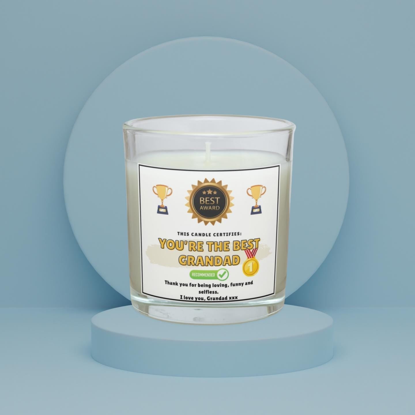 You're the Best Grandad Award Personalised Candle | Novelty Best Grandad Award Gift | Funny Grandad | Appreciation Gift | Award Certificate Etsy