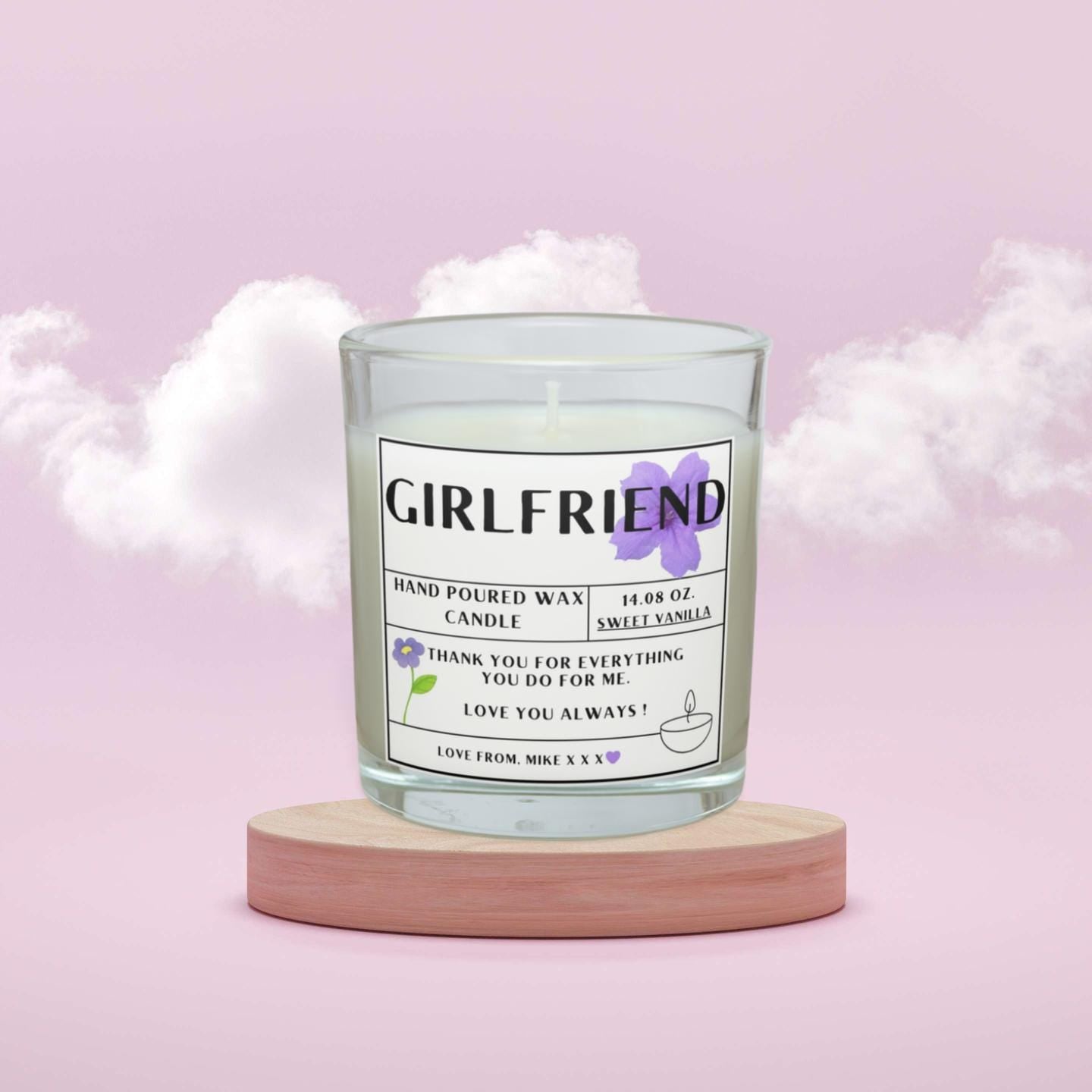 Girlfriend Custom Message Personalised Candle | Girlfriend Message Gift | Cute Girlfriend Candle | Birthday Gift | Christmas Girlfriend Gift Etsy