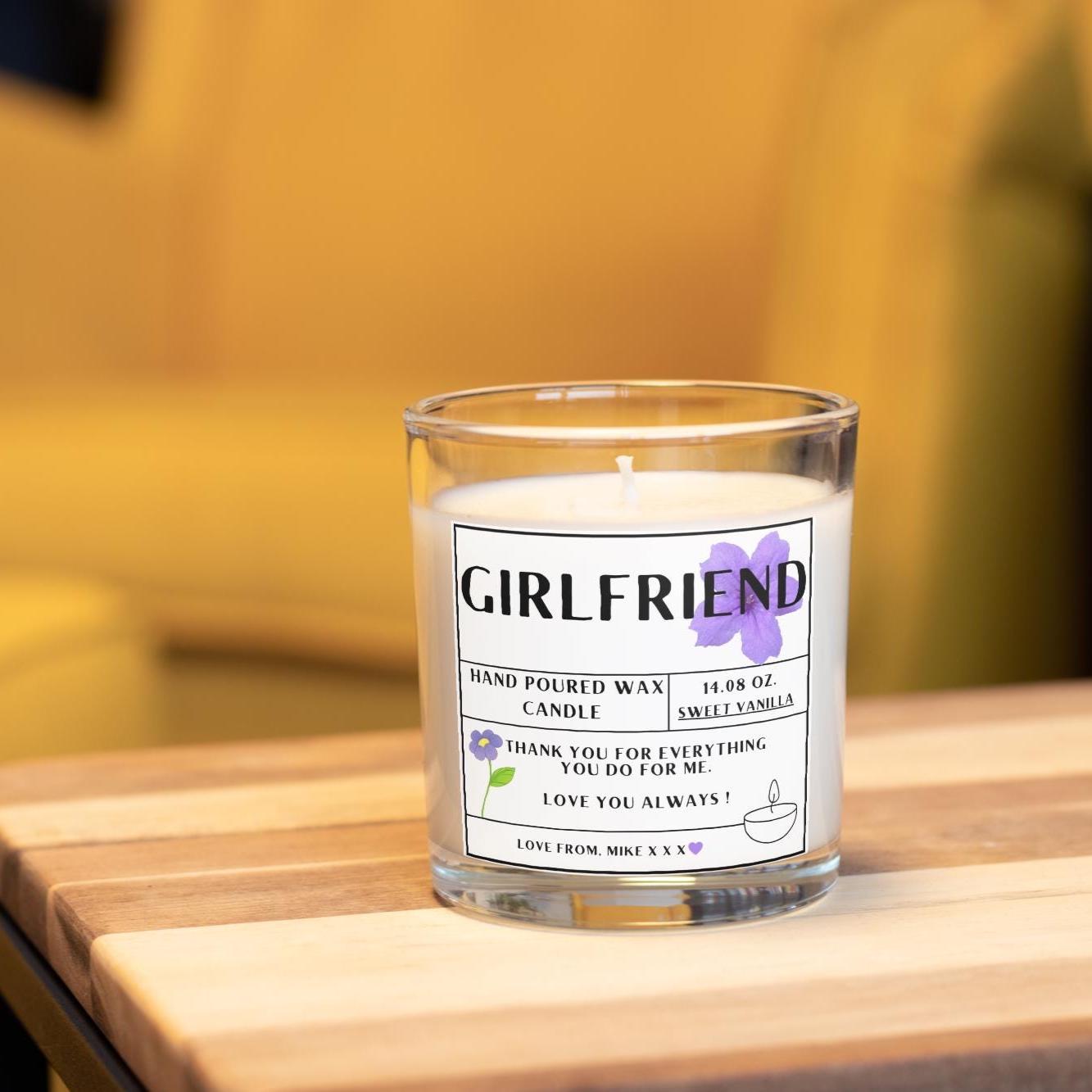 Girlfriend Custom Message Personalised Candle | Girlfriend Message Gift | Cute Girlfriend Candle | Birthday Gift | Christmas Girlfriend Gift Etsy