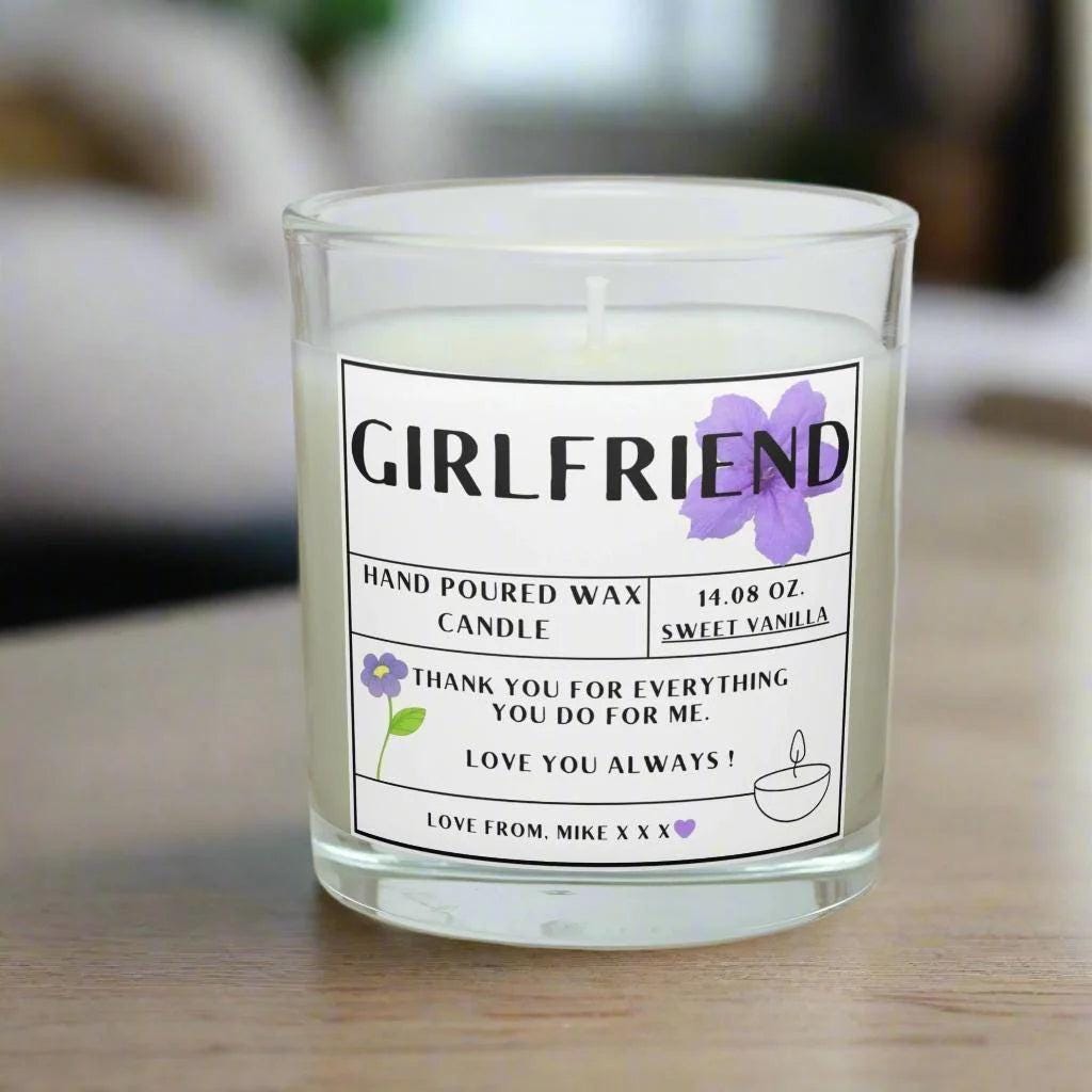 Girlfriend Custom Message Personalised Candle | Girlfriend Message Gift | Cute Girlfriend Candle | Birthday Gift | Christmas Girlfriend Gift Etsy