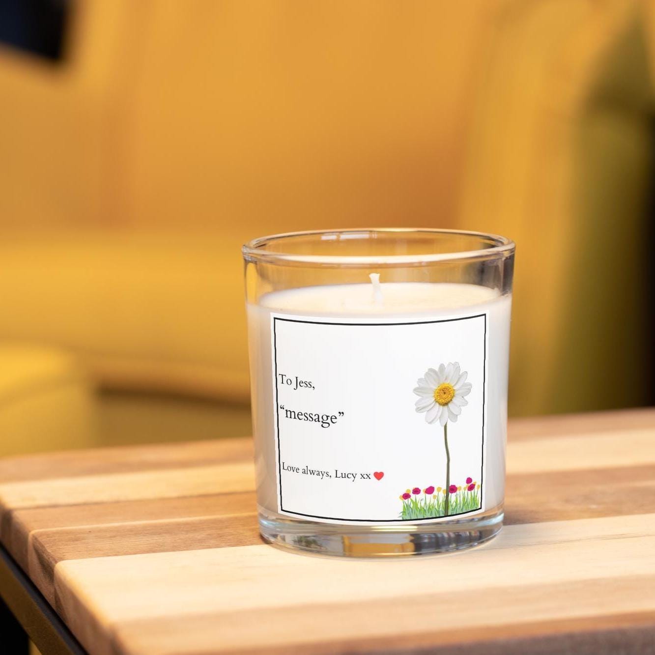 Girlfriend Message Flower Personalised Candle | Gift for Girlfriend | Wife Message Gift | Anniversary Candle | Sentimental Flower Gifts Etsy