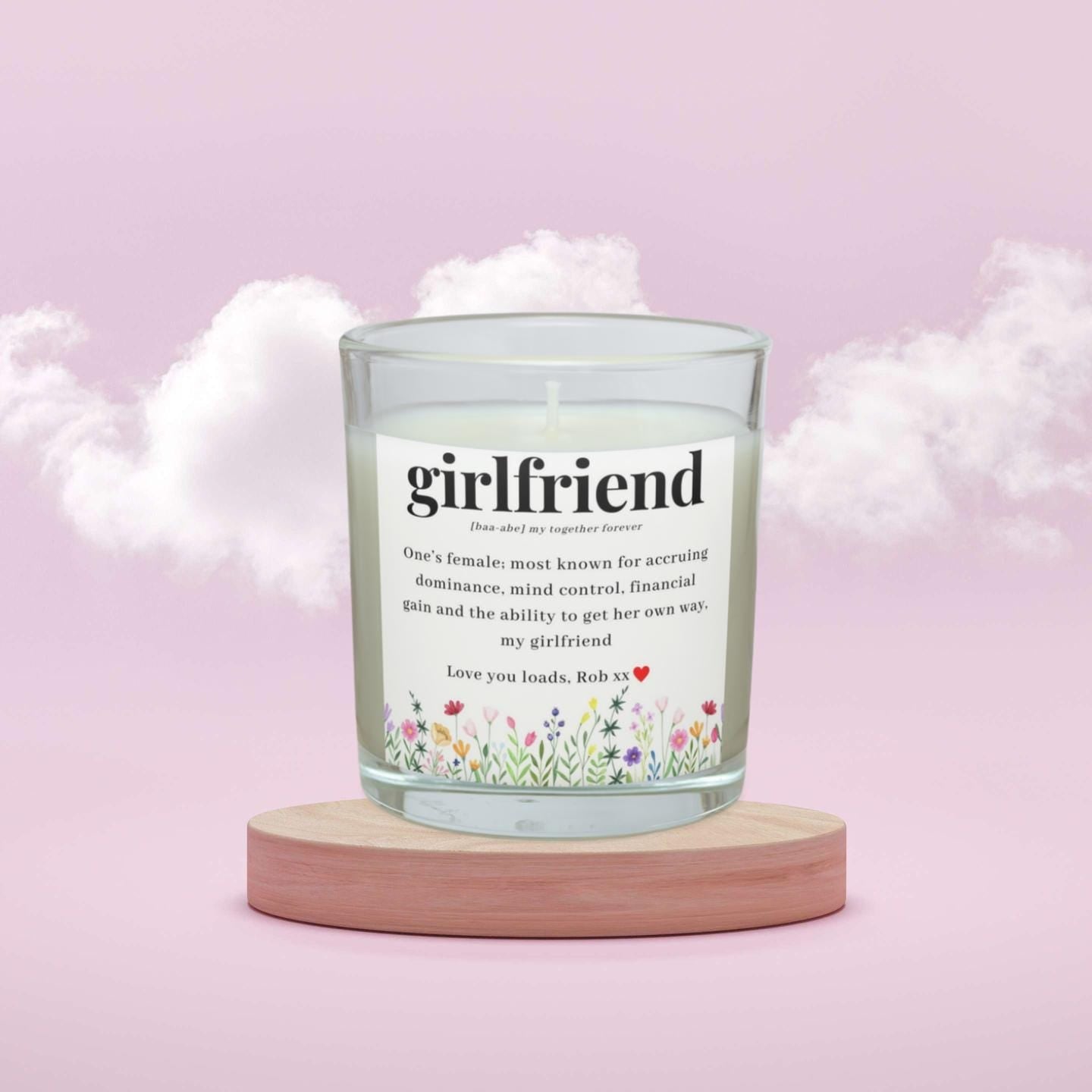 Girlfriend Noun Message Quote Personalised Candle | Definition Gift | Cute Gift for Girlfriend | Christmas | Birthday | Definition Message Etsy