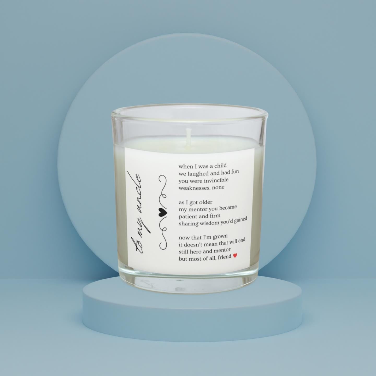 To My Uncle Poem Quote Personalised Candle | Thoughtful Uncle Gift | Uncle Message | Cute Candle for Uncle | Birthday | Christmas Candle Etsy