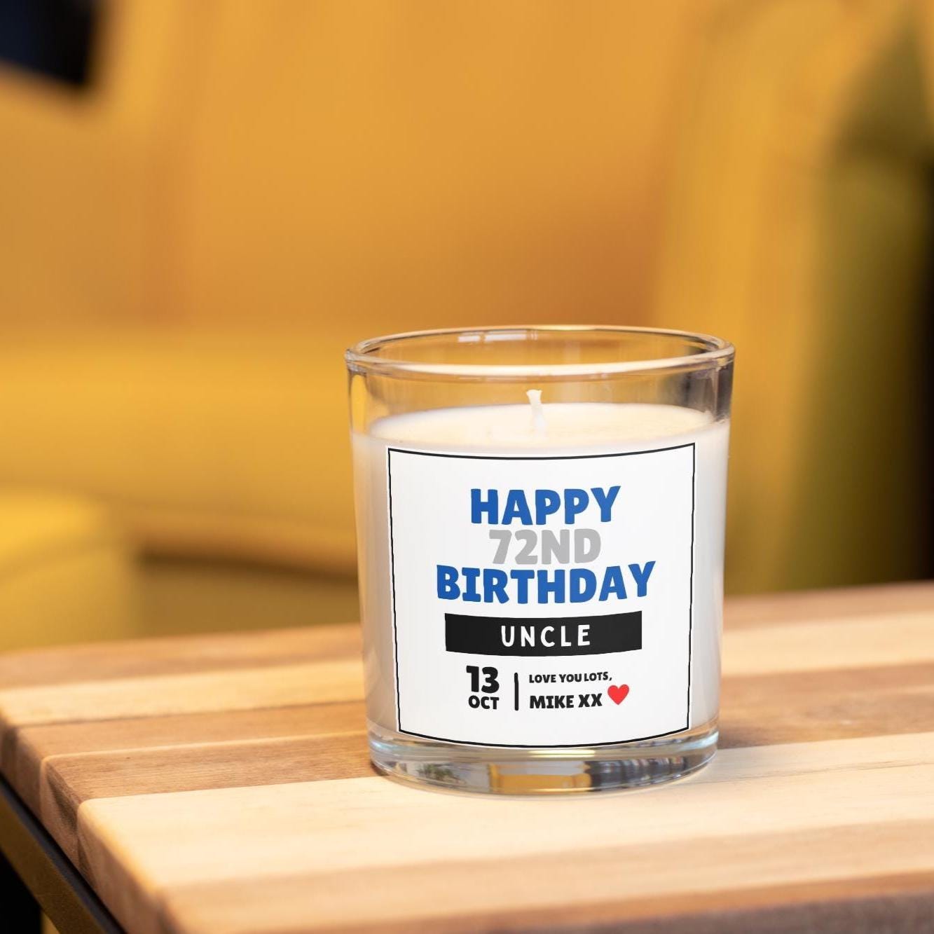 Happy Birthday Any Age Uncle Personalised Candle | Uncle Birthday Candle Gift | Uncle Birthday Message Candle | 18th | 21st | 30th | 40th Etsy