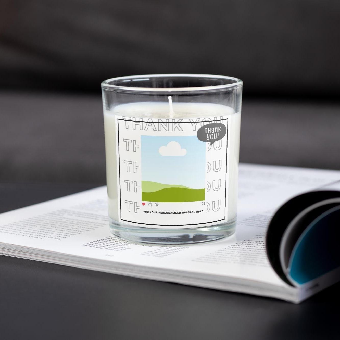 Instagram Photo Thank You Message Gift | Personalised Thank You Candle | Thank You Photo Gift | Appreciation Gift | Photo Thank You Candle Etsy