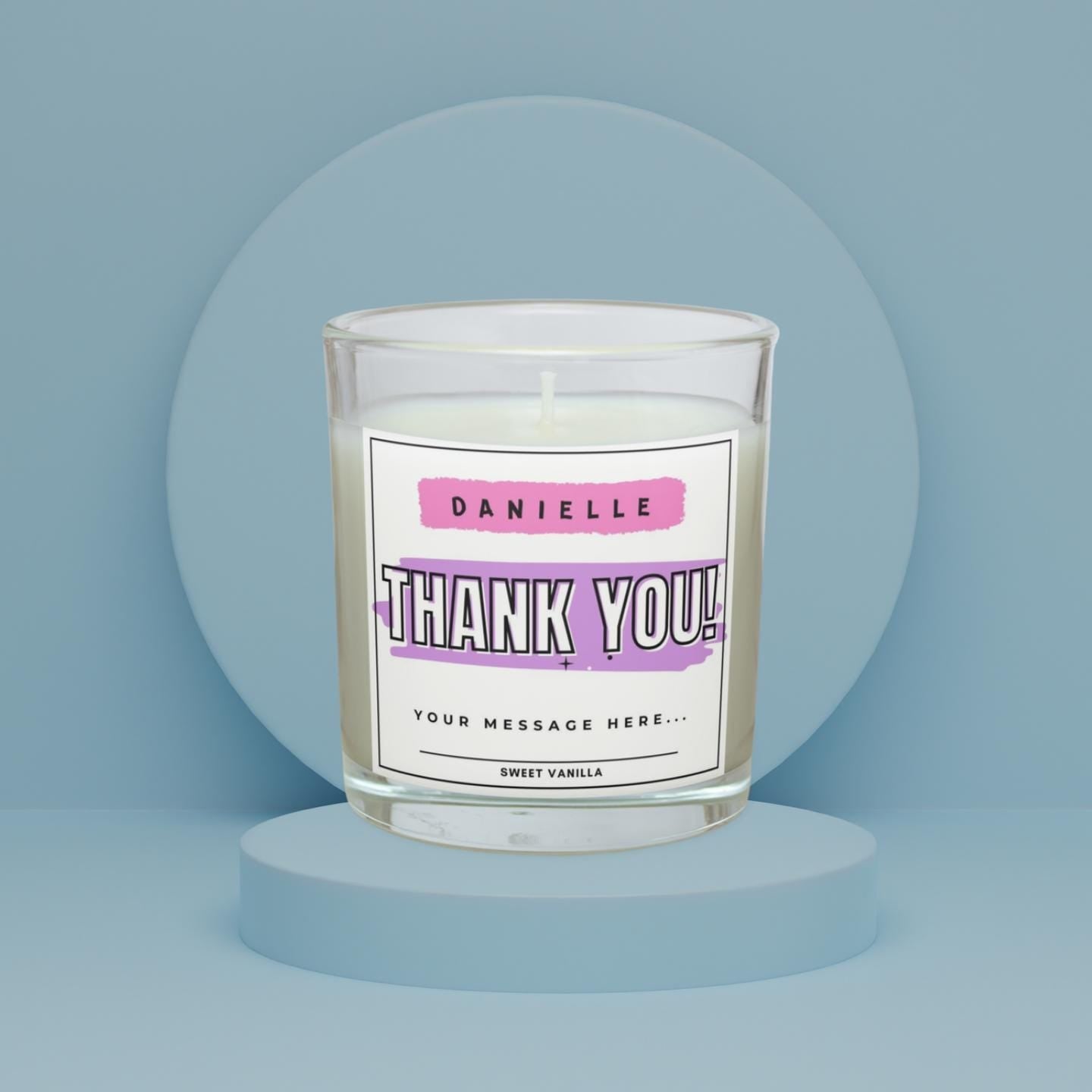 Thank You Personalised Candle for Her | Thank You Gift for Her | Pink Thank You Message Candle | Teacher | Friend | Co-Worker | Family Gift Etsy