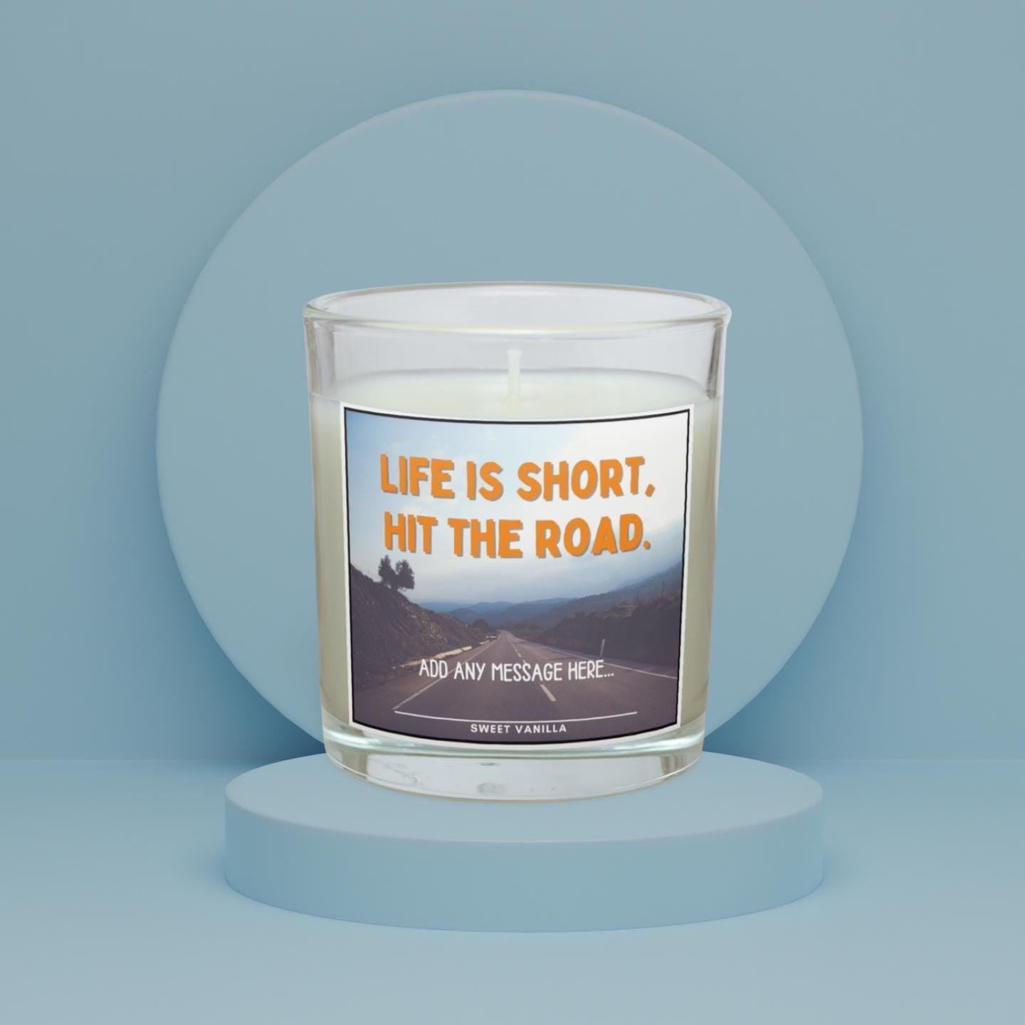 Life Is Short Personalised Candle | Motorhome Quote | Vanlife Decor | Motorhome Accessories | Campervan Decor | Vanlife Gifts | Road Trip Etsy