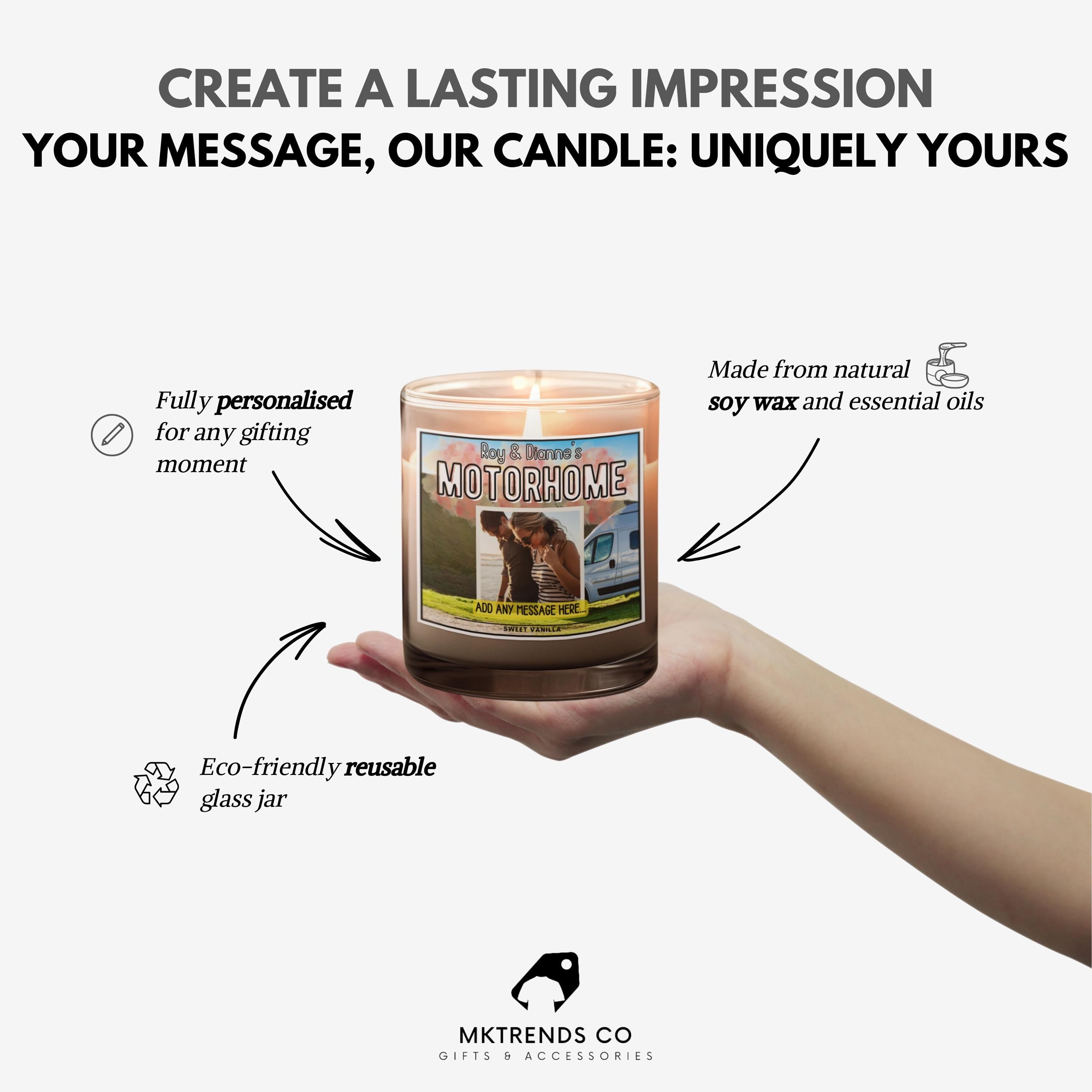 Motorhome Photo Personalised Candle | Campervan Candle Decor | Motorhome Gift | Vanlife Gift | Retirement Gift | Travel Themed Candle Gift Etsy