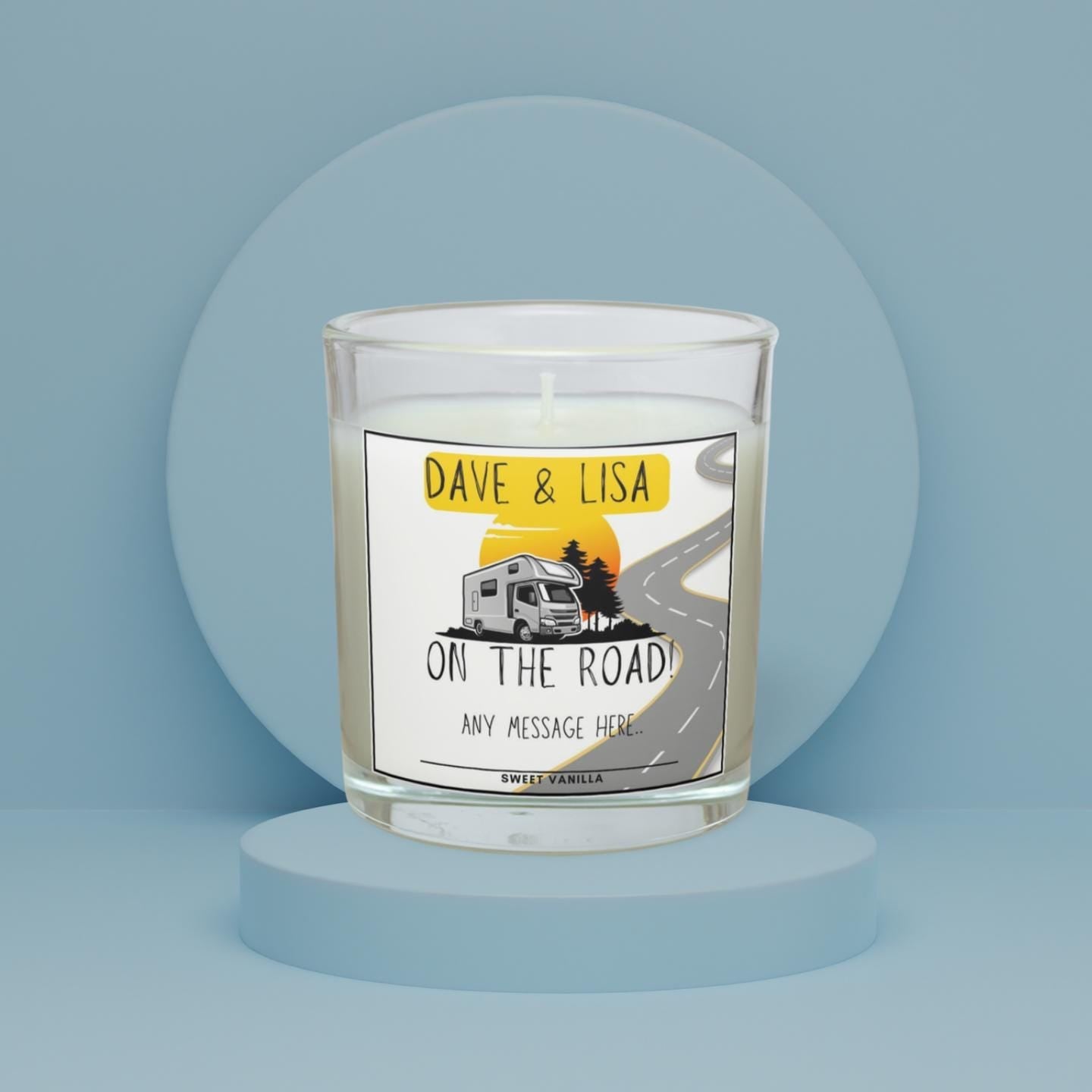 On The Road Motorhome Personalised Candle | Vanlife Decor | Road Trip Gift | RV | Campervan Decoration | Message Travel Gift | Motorhomes Etsy