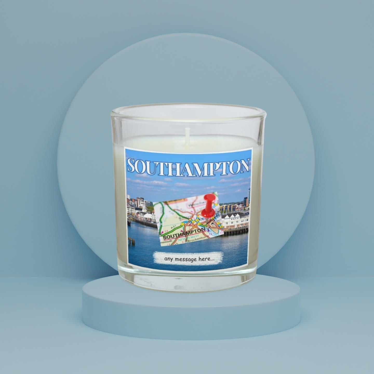 Southampton Personalised Candle | Southampton Travel Gift | Southampton Holiday Souvenir | Southampton Message Candle | Coastal Candle Gift Etsy
