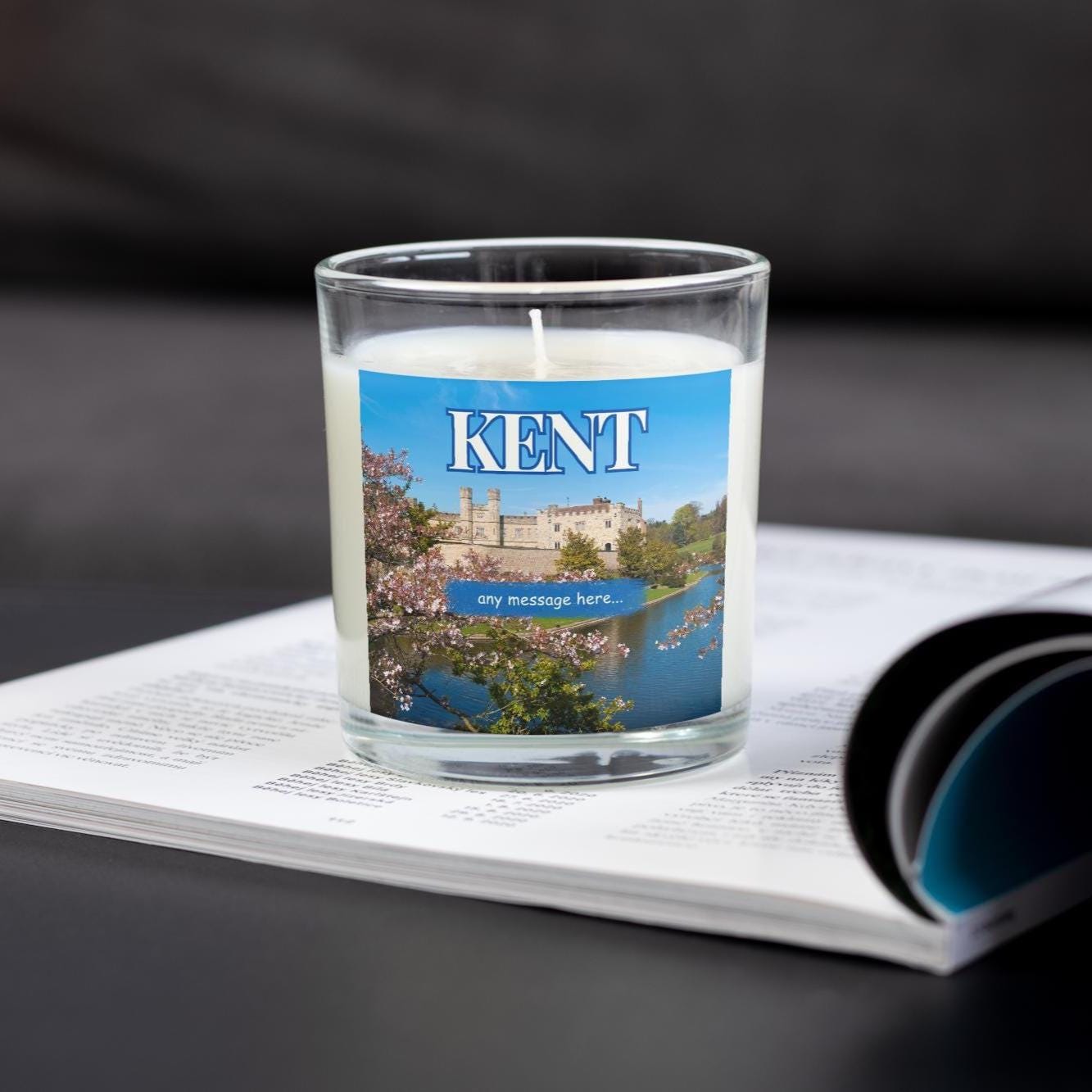 Kent Personalised Candle | Kent UK Travel Candle | Kent Travel Gift | Kent Countryside Gift | Scenic Kent Candle | Kent Keepsake Candle Gift Etsy