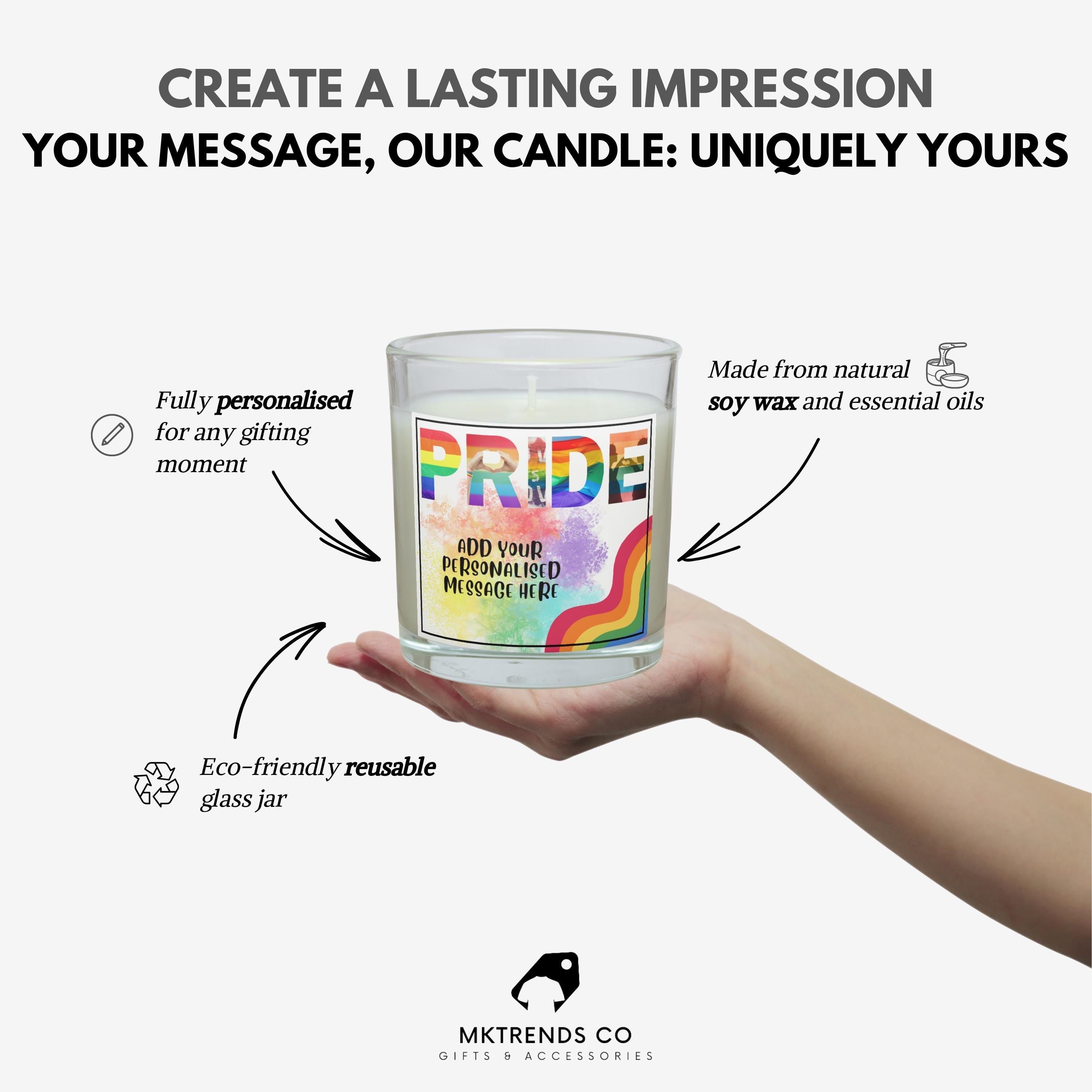 Pride Message Personalised Candle | LGBTQ Gifts | PRIDE | Gifts for Pride | Gay Pride Candle | Celebrating Pride | Lesbian Pride Candle Gift Etsy